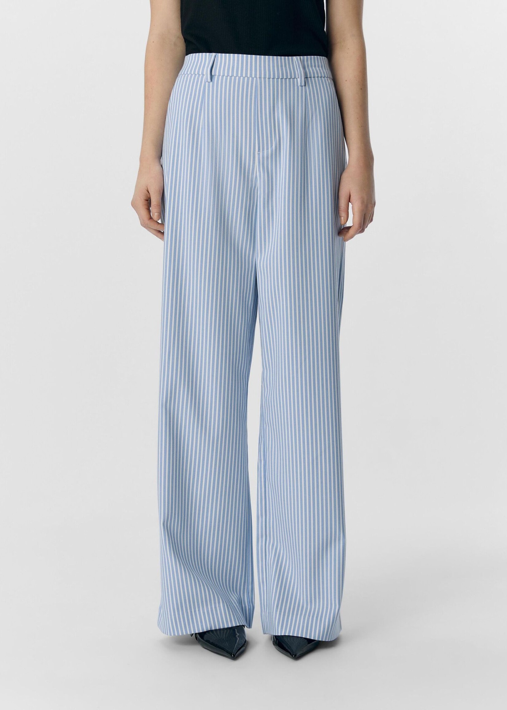 OBJECT OBJECT - Broek Lisa wide cloud dancer/ cornflower