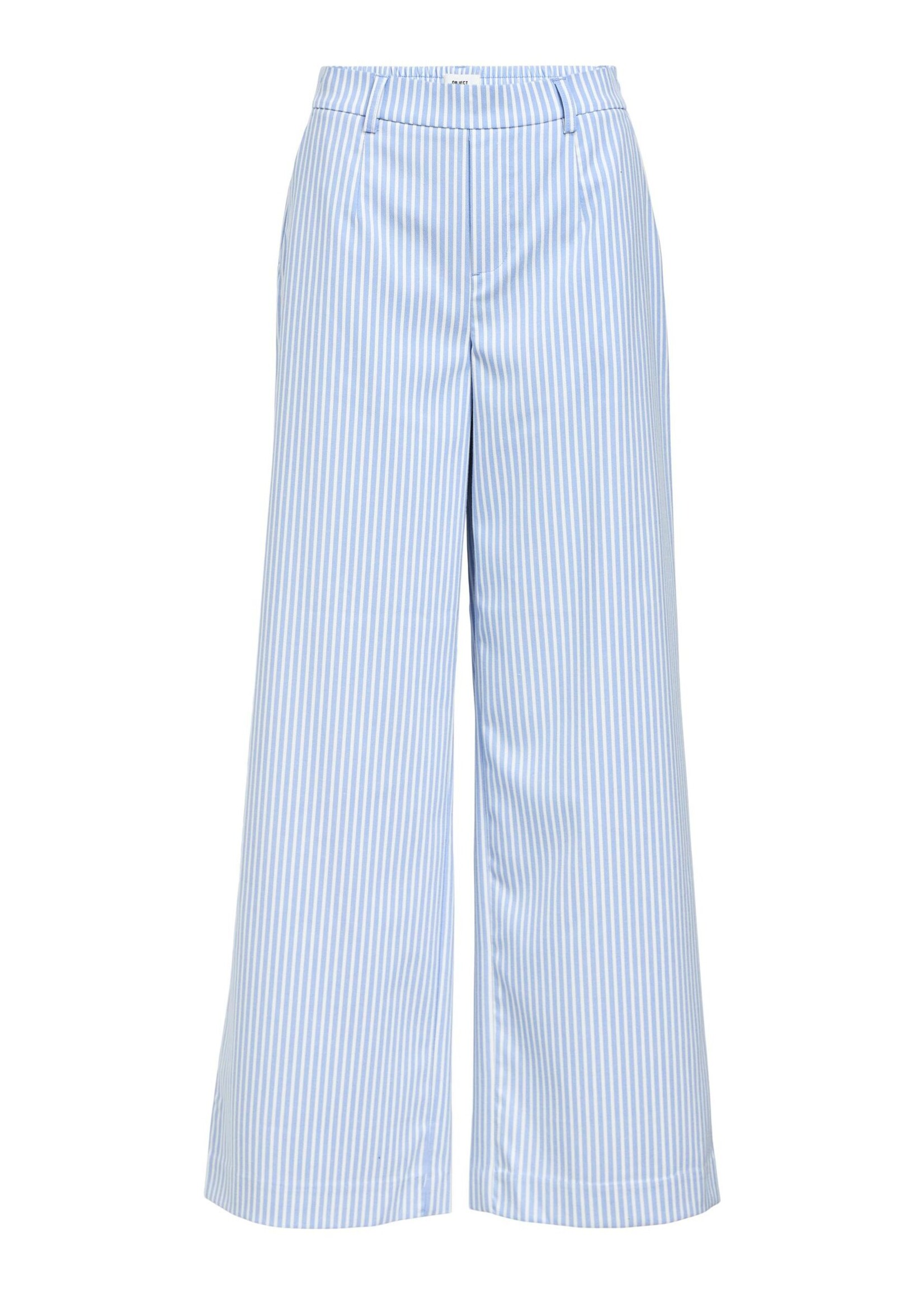 OBJECT OBJECT - Broek Lisa wide cloud dancer/ cornflower