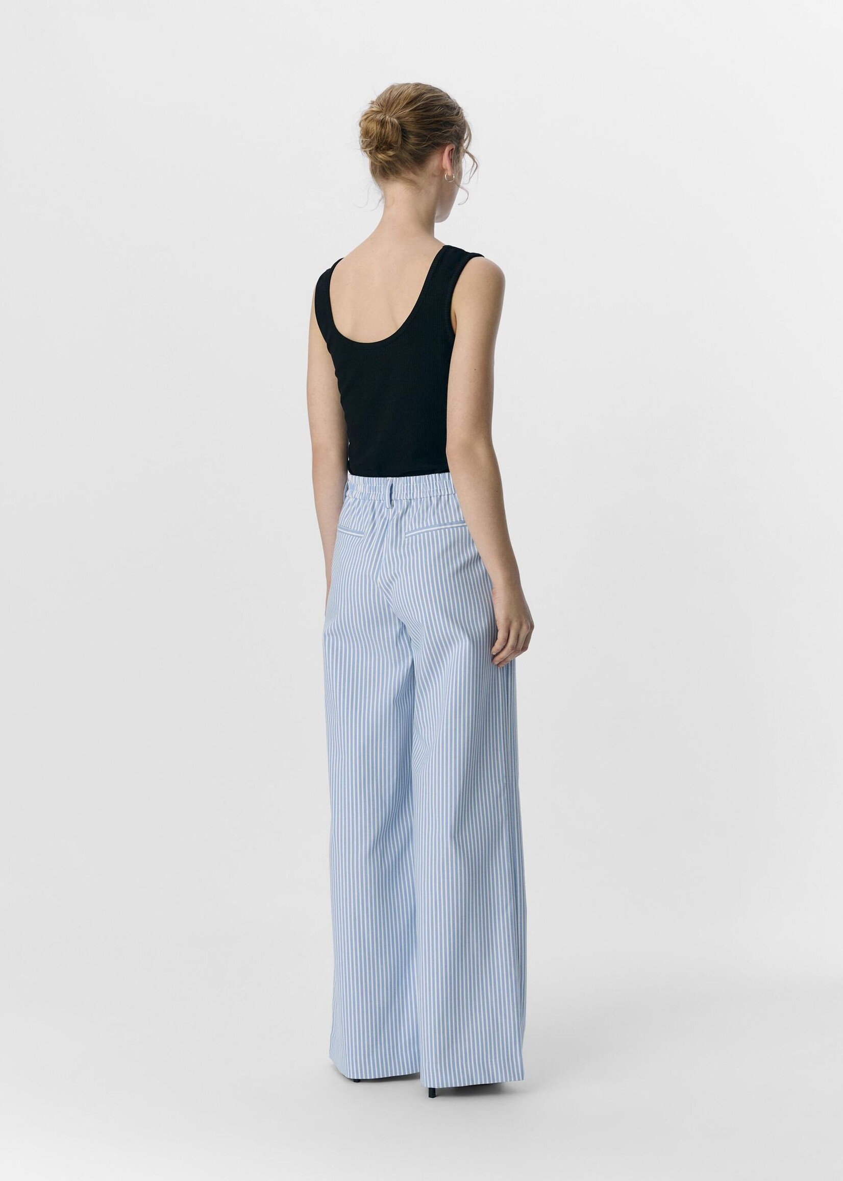 OBJECT OBJECT - Broek Lisa wide cloud dancer/ cornflower