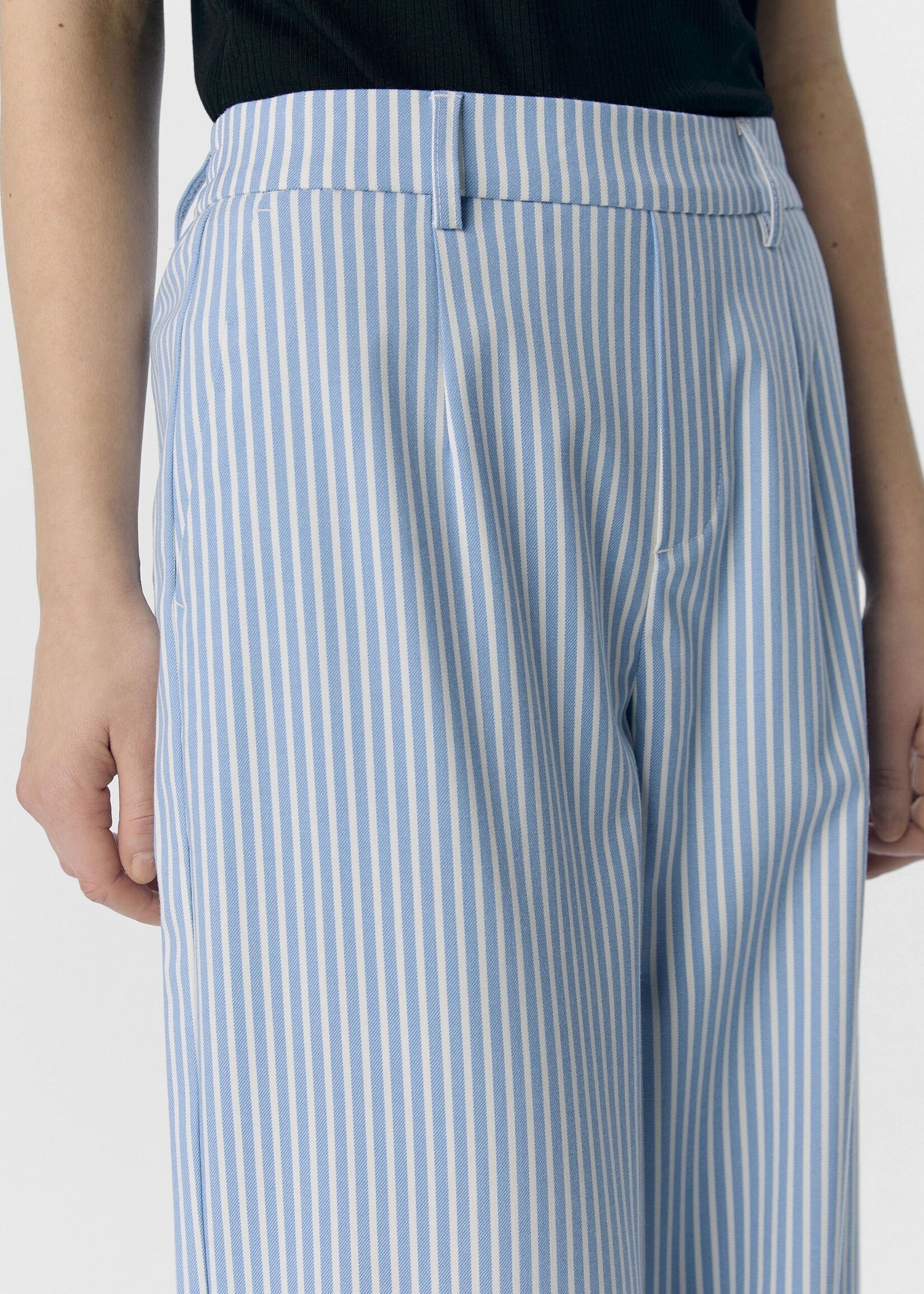 OBJECT OBJECT - Broek Lisa wide cloud dancer/ cornflower