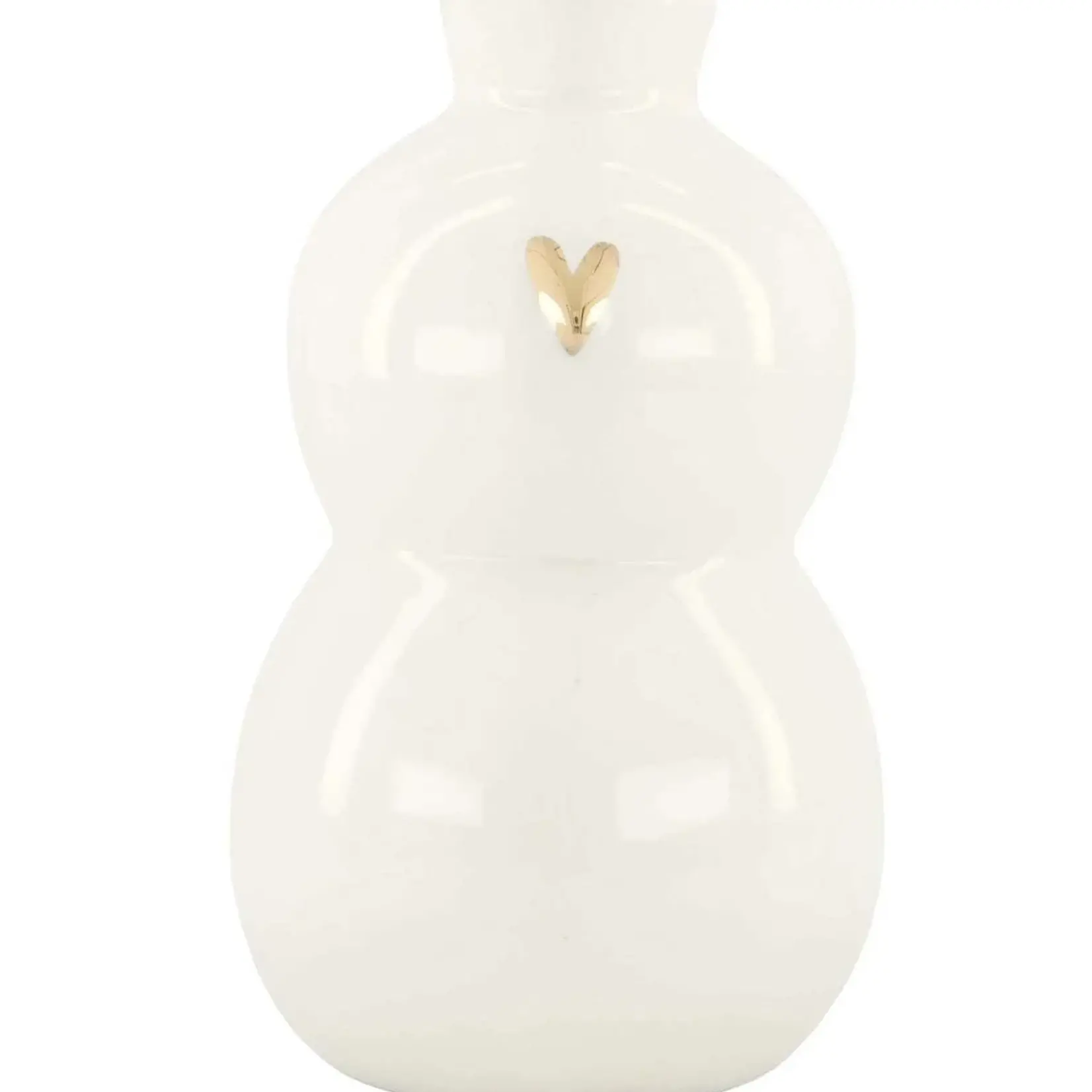 ZUSSS ZUSSS - Vaasje keramiek hartje m wit/goud