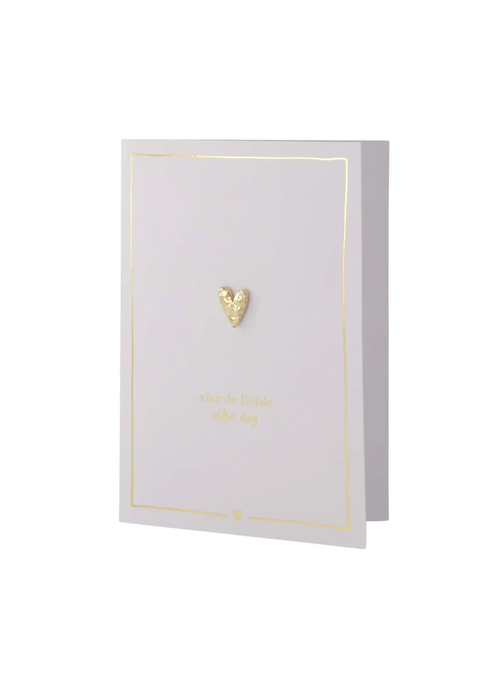 ZUSSS ZUSSS - Wenskaart vier de liefde met broche