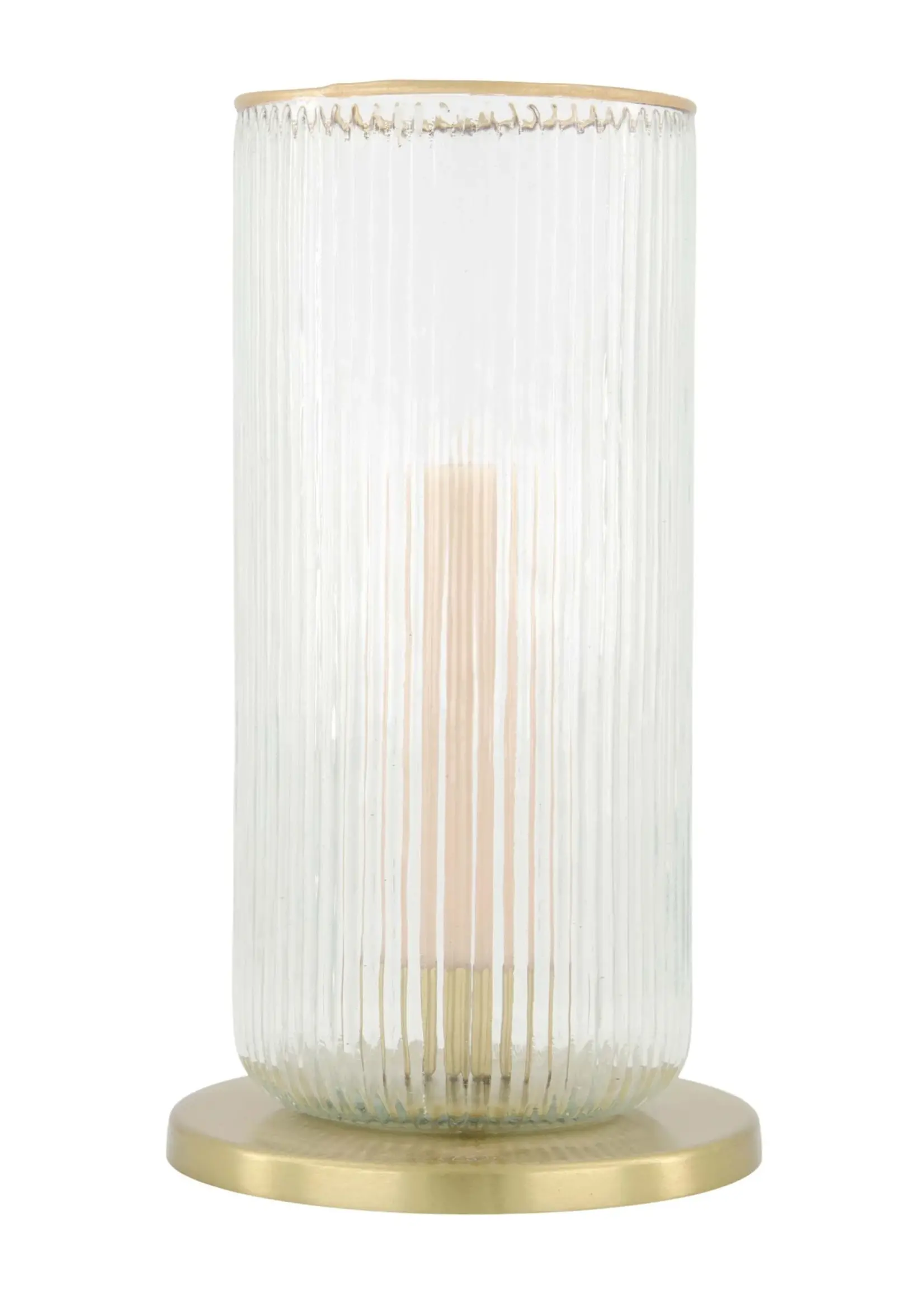 ZUSSS ZUSSS - Kandelaar glas ribbel transparant