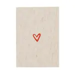 ZUSSS ZUSSS - Wenskaart linnen hartje rood
