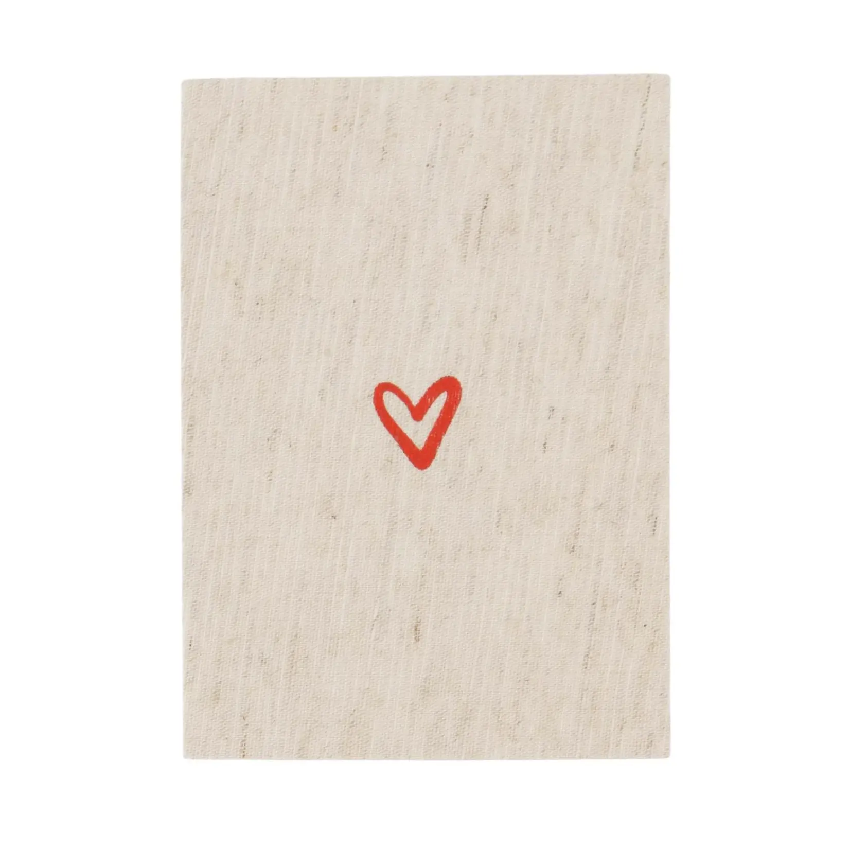 ZUSSS ZUSSS - Wenskaart linnen hartje rood