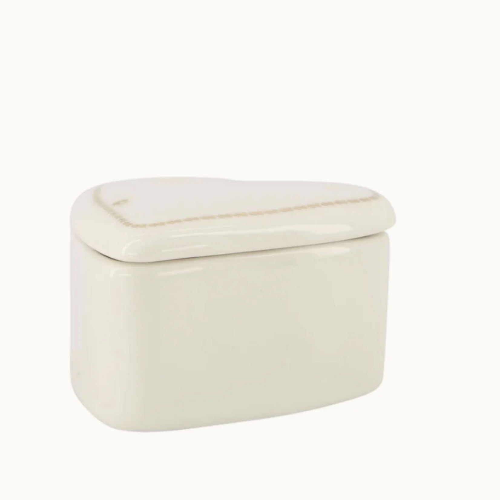 ZUSSS ZUSSS - Potje keramiek met deksel hartje wit/goud