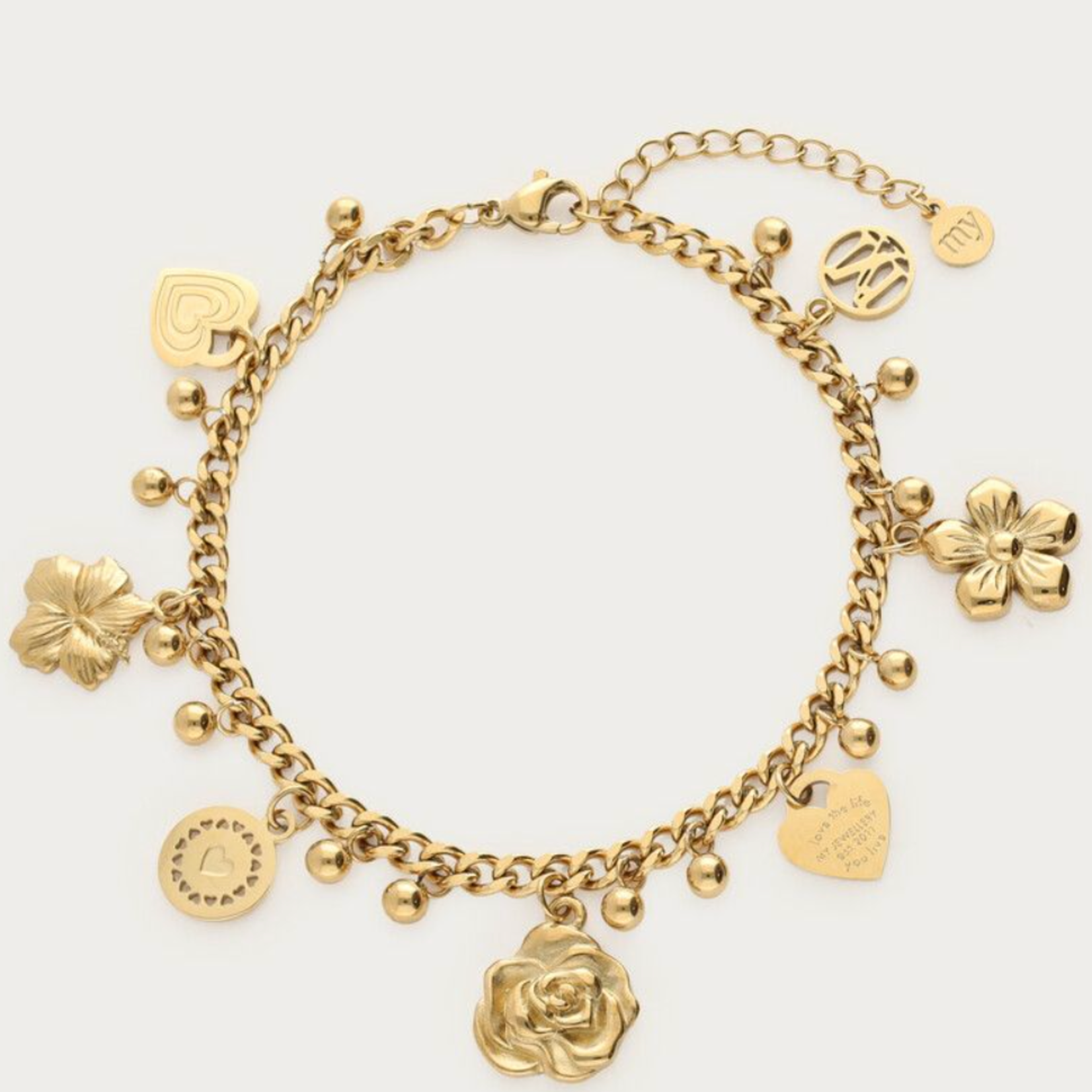 MY JEWELLERY MY JEWELLERY  - Armband Botanical met candy bloemen goud