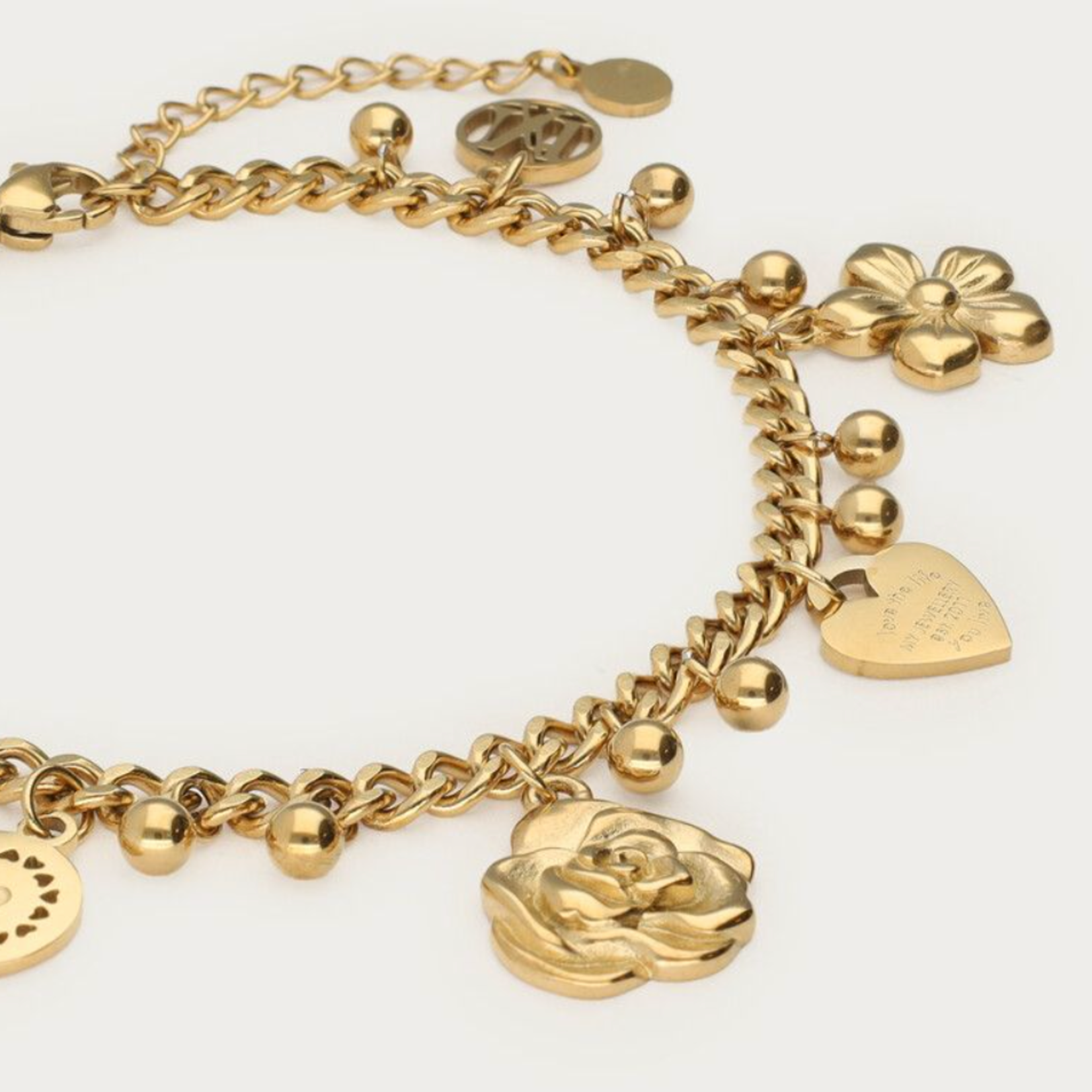 MY JEWELLERY MY JEWELLERY  - Armband Botanical met candy bloemen goud