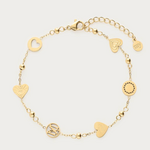 MY JEWELLERY MY JEWELLERY  - Armband met hartjes & bolletjes goud