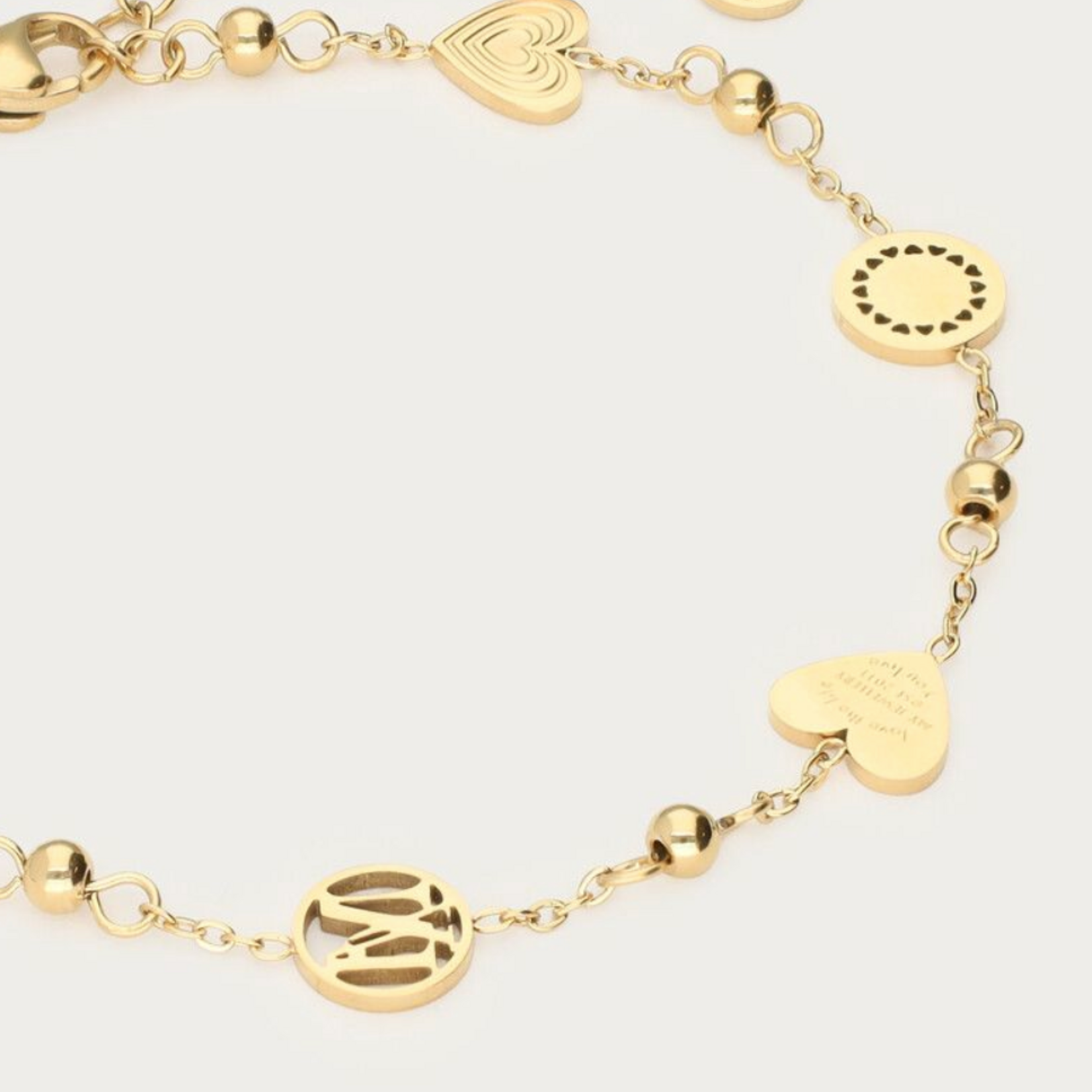 MY JEWELLERY MY JEWELLERY  - Armband met hartjes & bolletjes goud