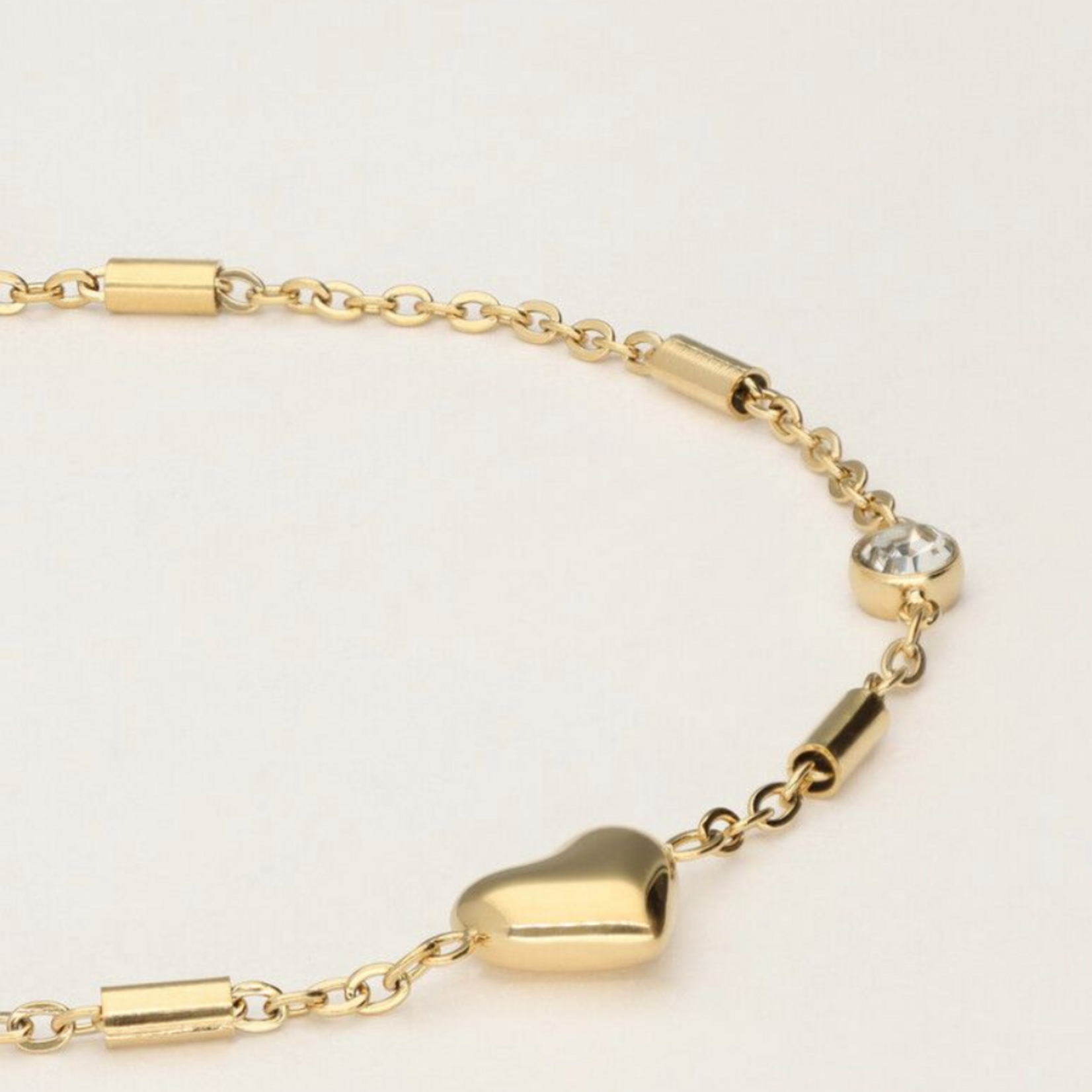 MY JEWELLERY MY JEWELLERY  - Armband  met hartje & tubes goud