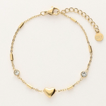 MY JEWELLERY MY JEWELLERY  - Armband  met hartje & tubes goud