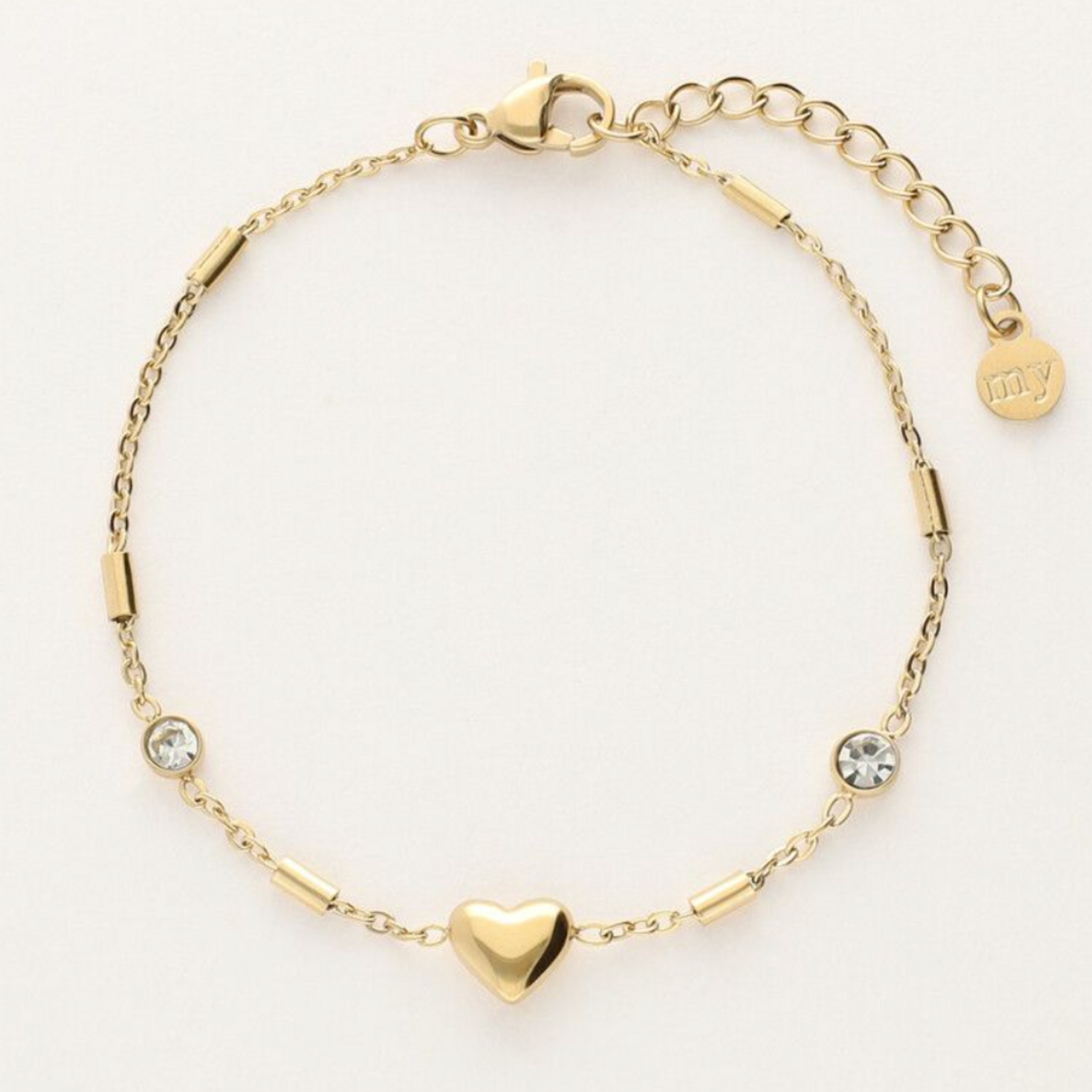 MY JEWELLERY MY JEWELLERY  - Armband  met hartje & tubes goud