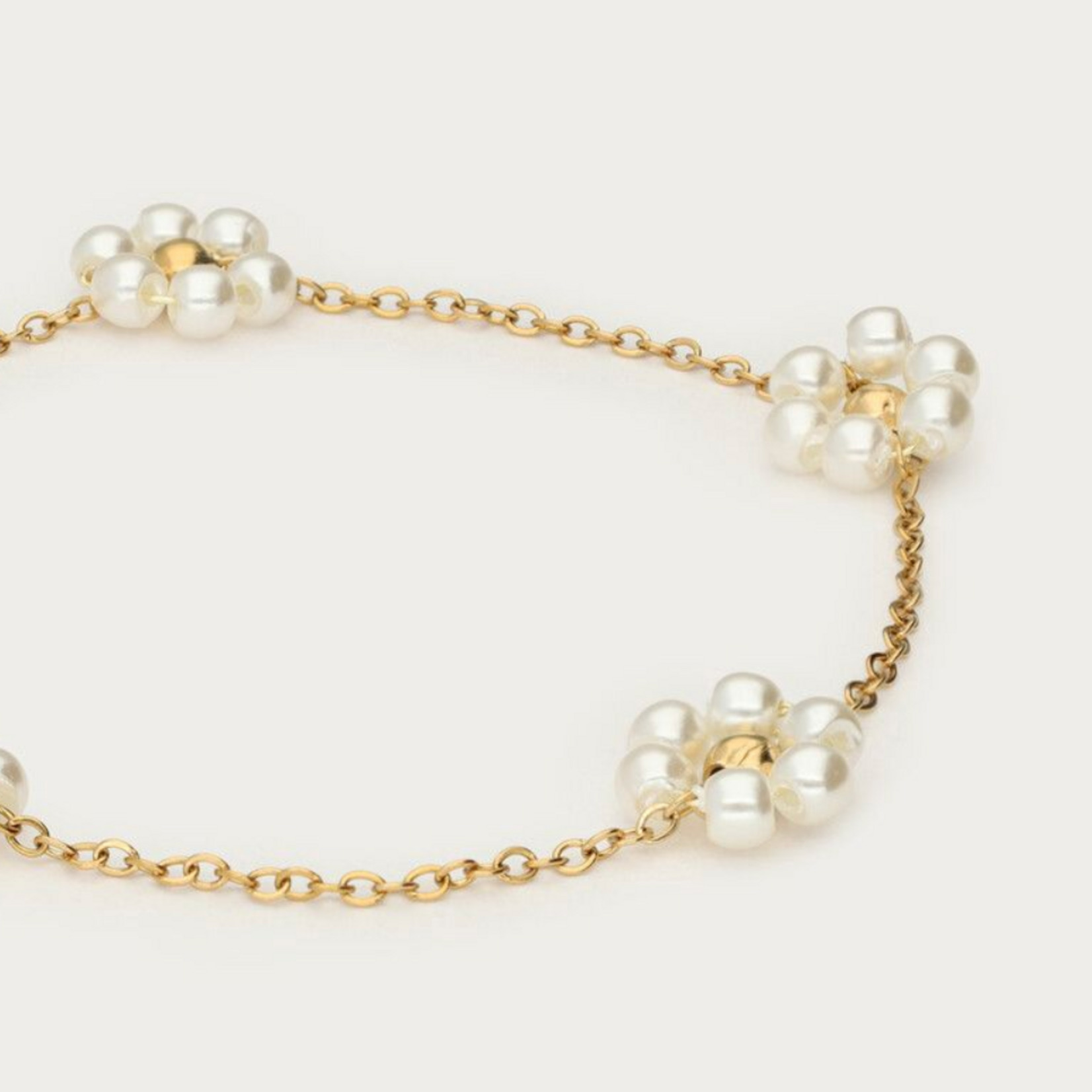 MY JEWELLERY MY JEWELLERY  - Armband  met bloemen van imitatieparels goud