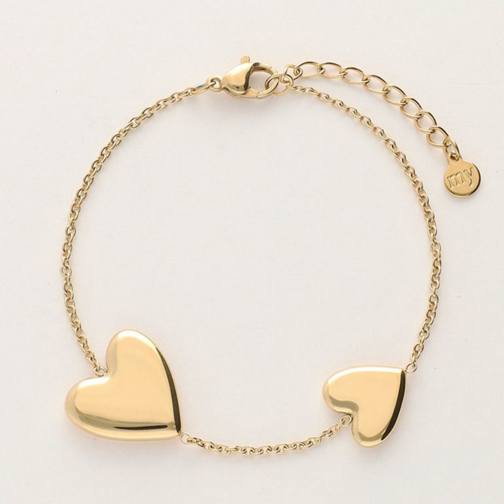 MY JEWELLERY MY JEWELLERY  - Armband  met twee hartjes goud