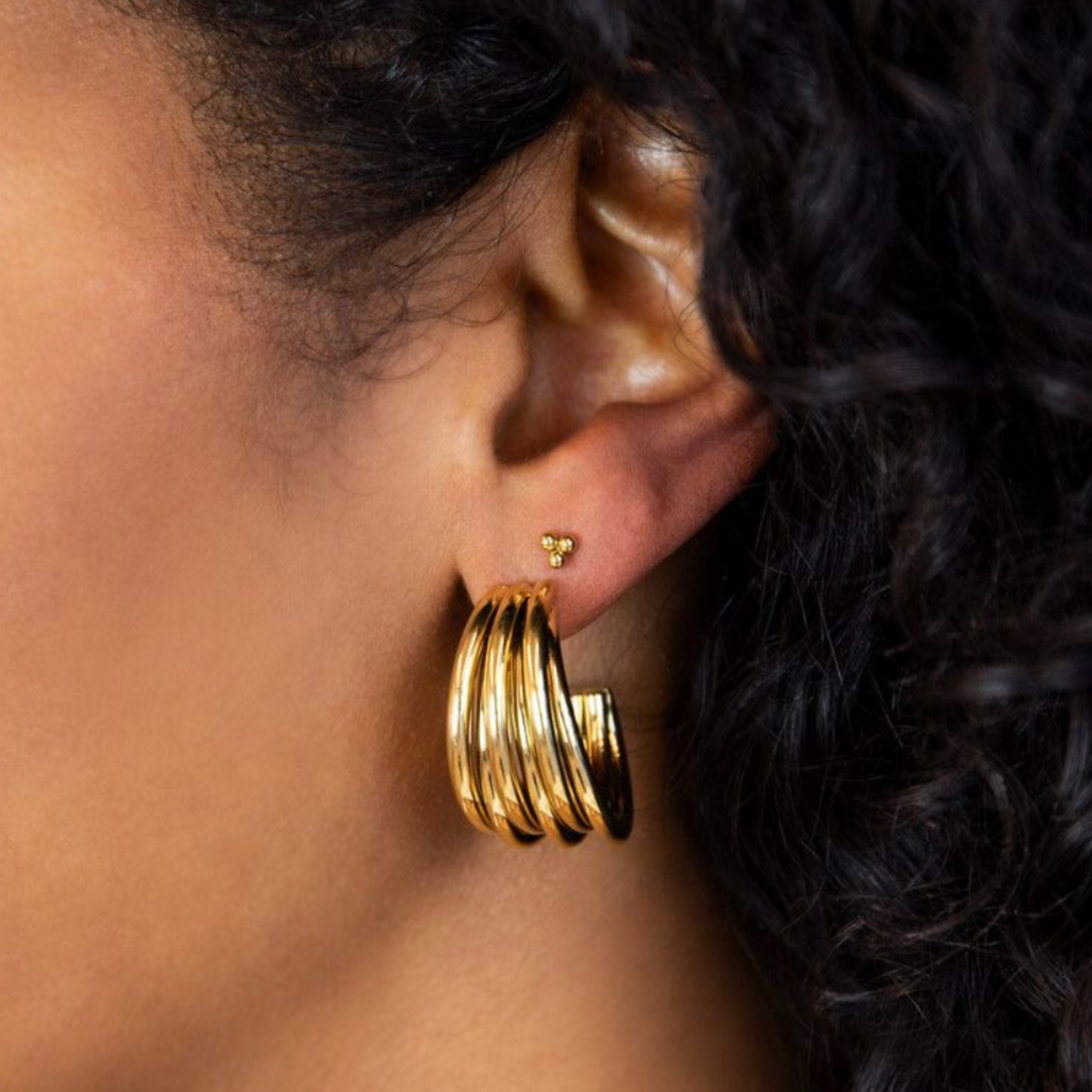 MY JEWELLERY MY JEWELLERY  - Oorbellen met multi rijen groot goud