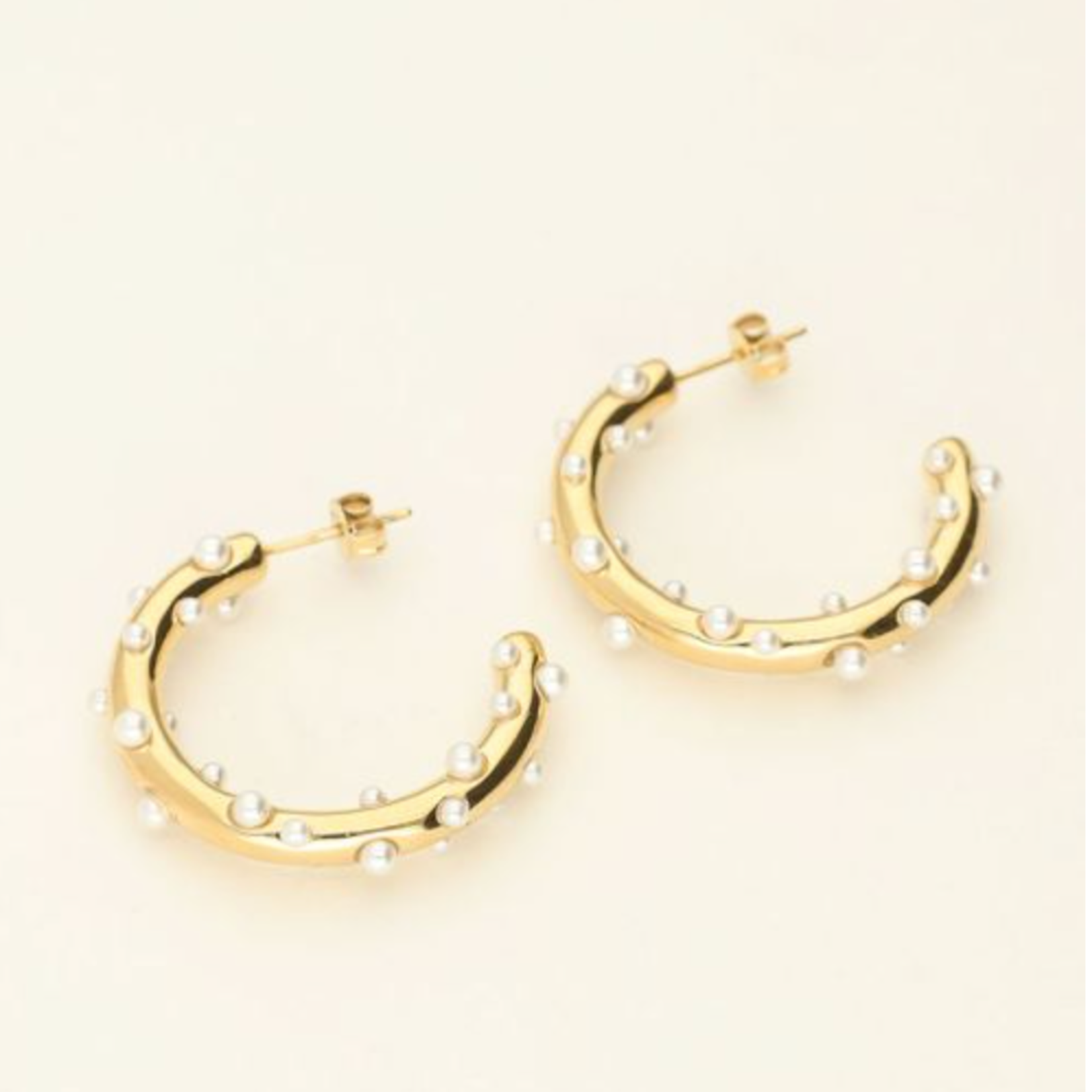 MY JEWELLERY MY JEWELLERY - Oorringen met kleine imitatieparels goud