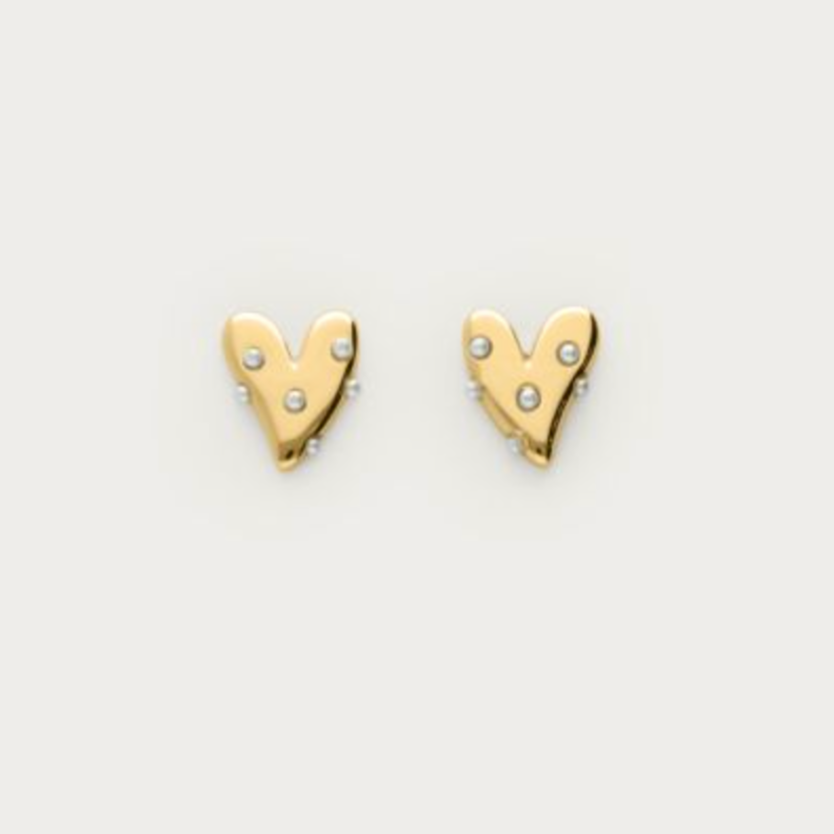 MY JEWELLERY MY JEWELLERY - Studs met hart & imitatieparels goud