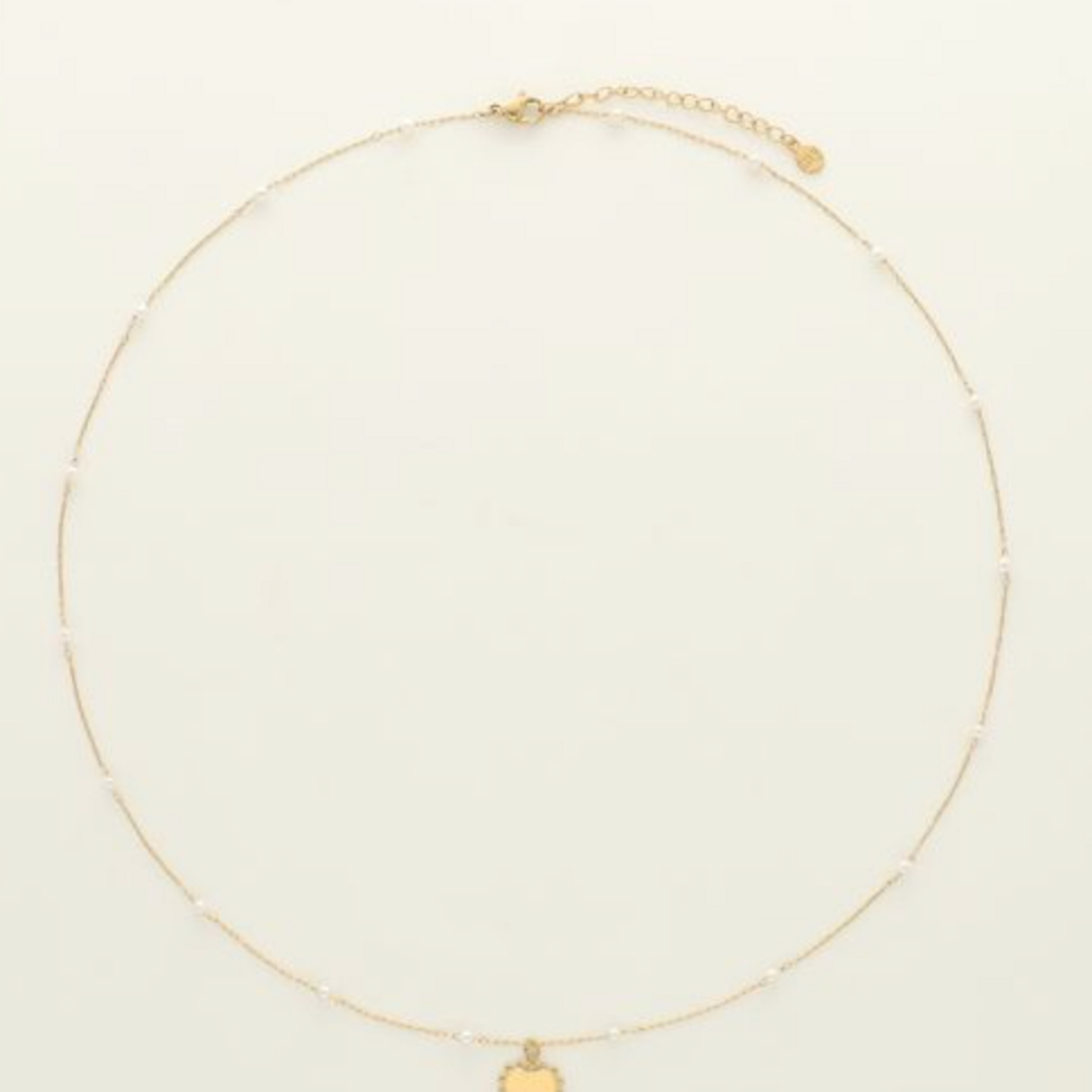 MY JEWELLERY MY JEWELLERY - Ketting met hartjes bedel en imitatieparels goud