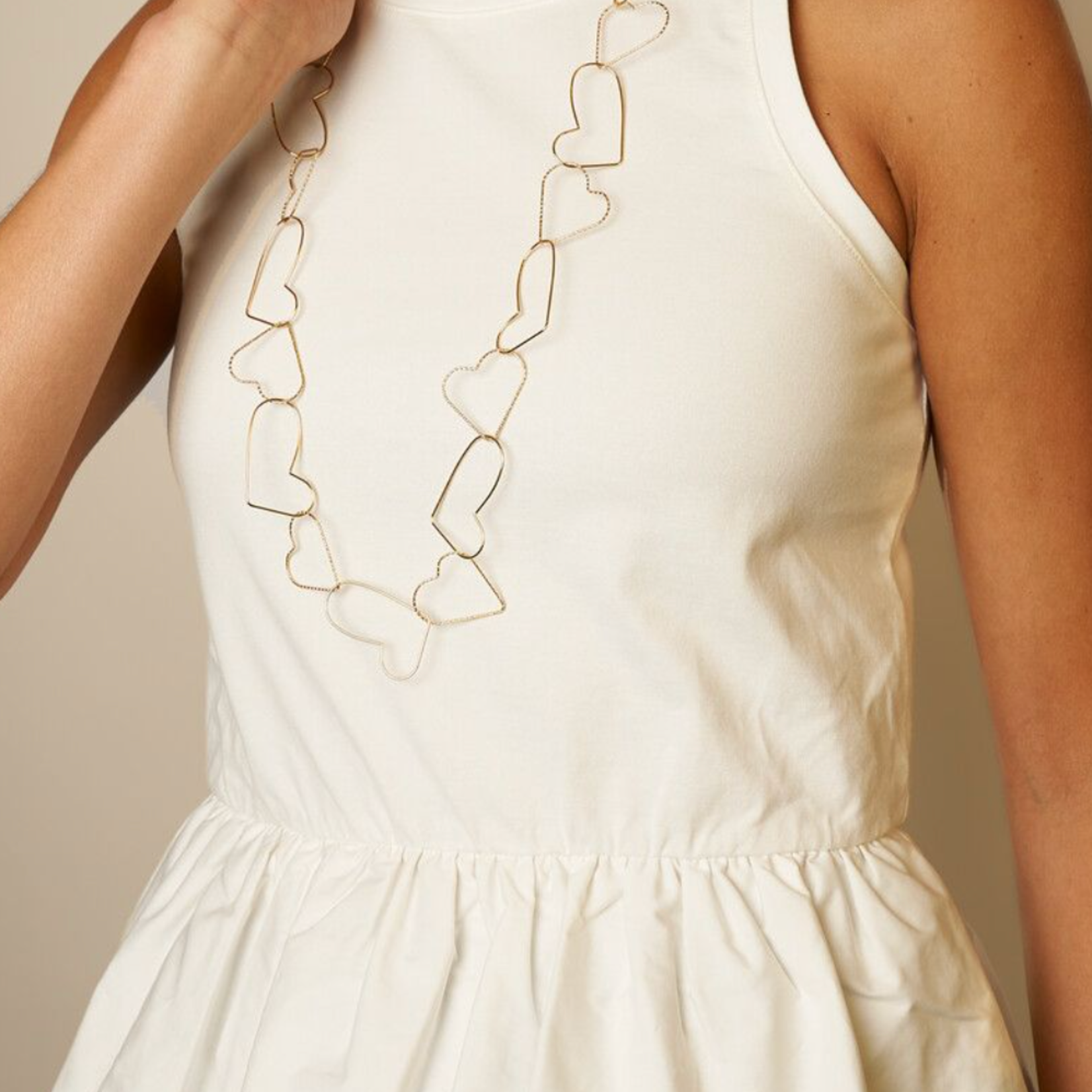 MY JEWELLERY MY JEWELLERY - Lange ketting met hartjes schakels goud