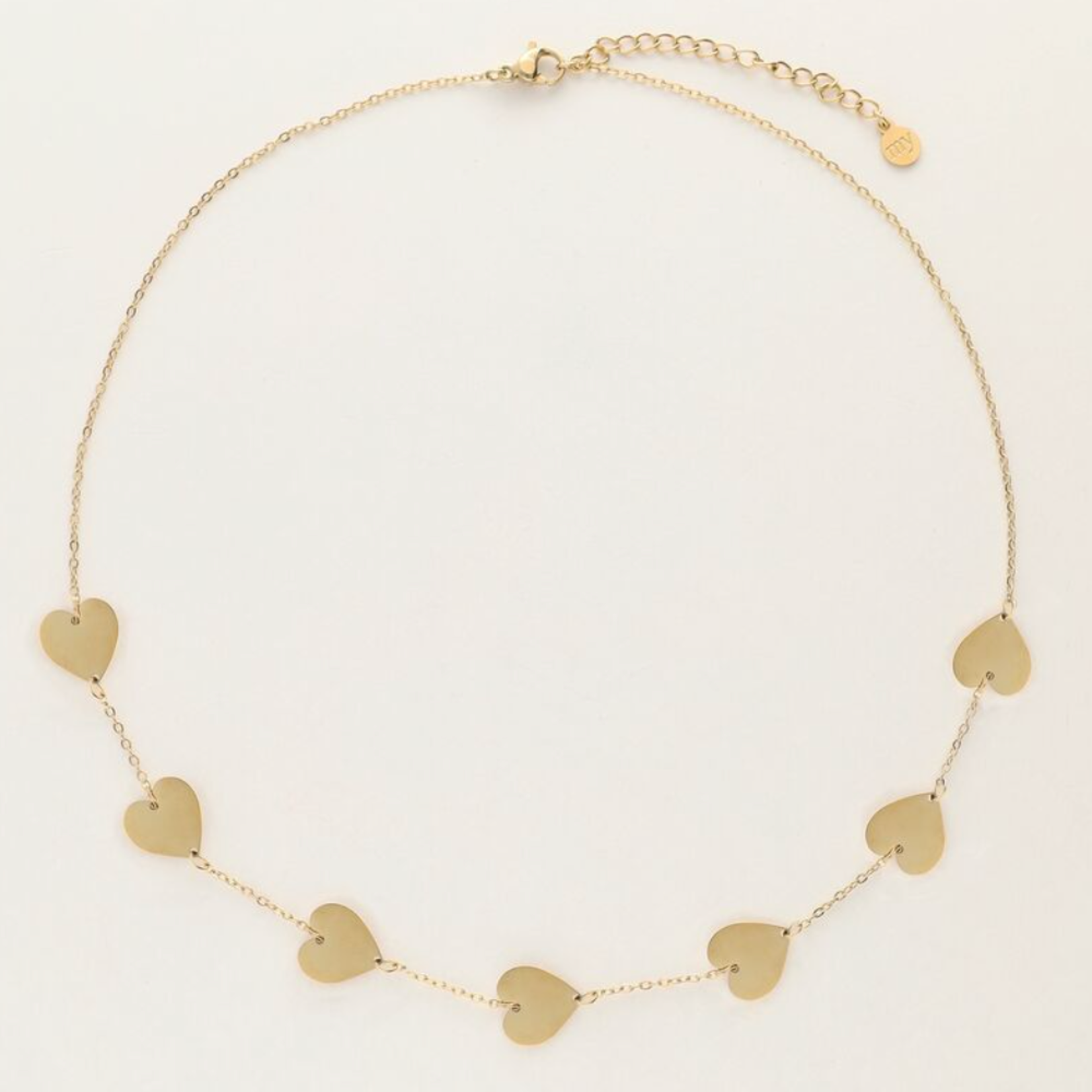 MY JEWELLERY MY JEWELLERY - Minimalistische ketting met hartjes goud