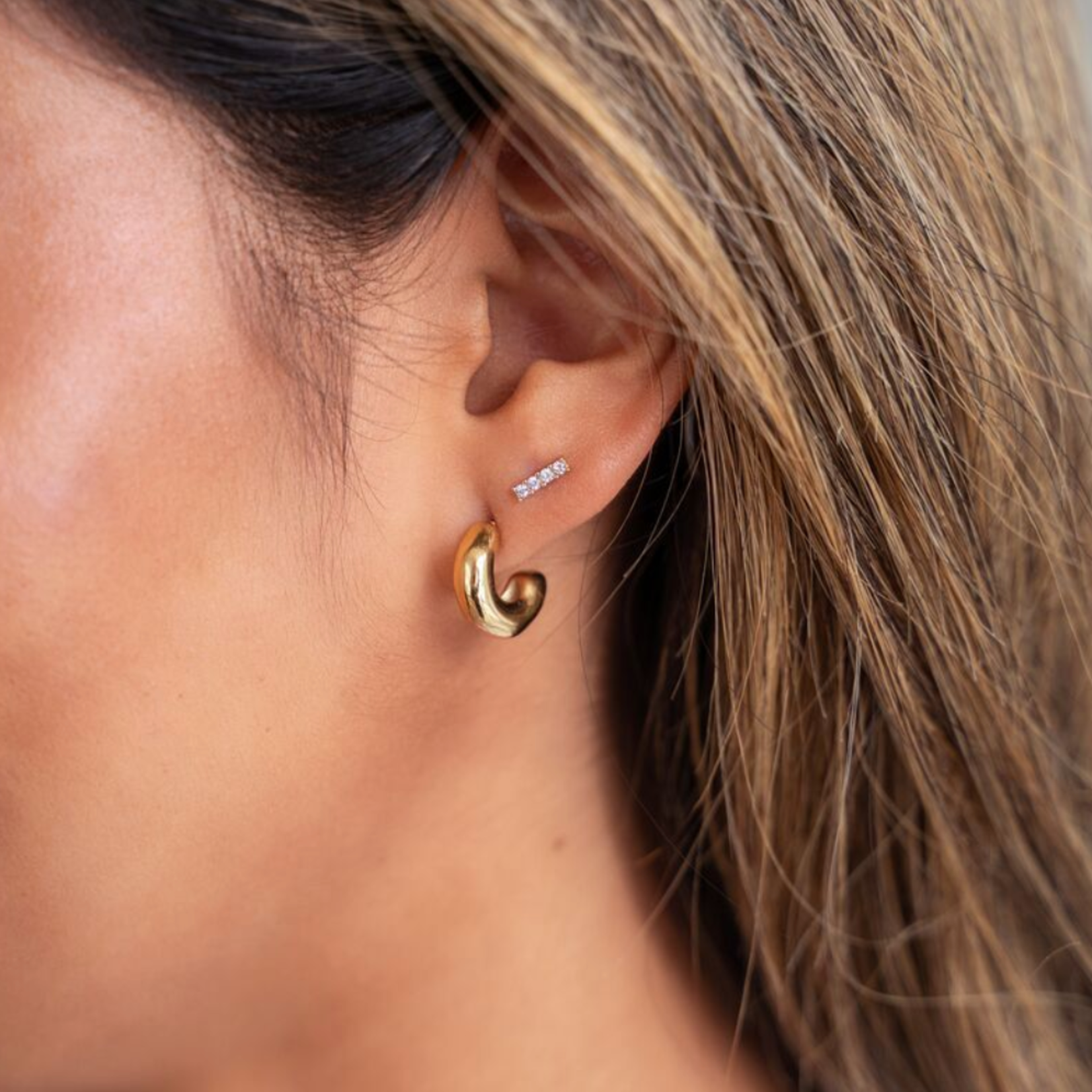 MY JEWELLERY MY JEWELLERY - Studs met strass steentjes goud