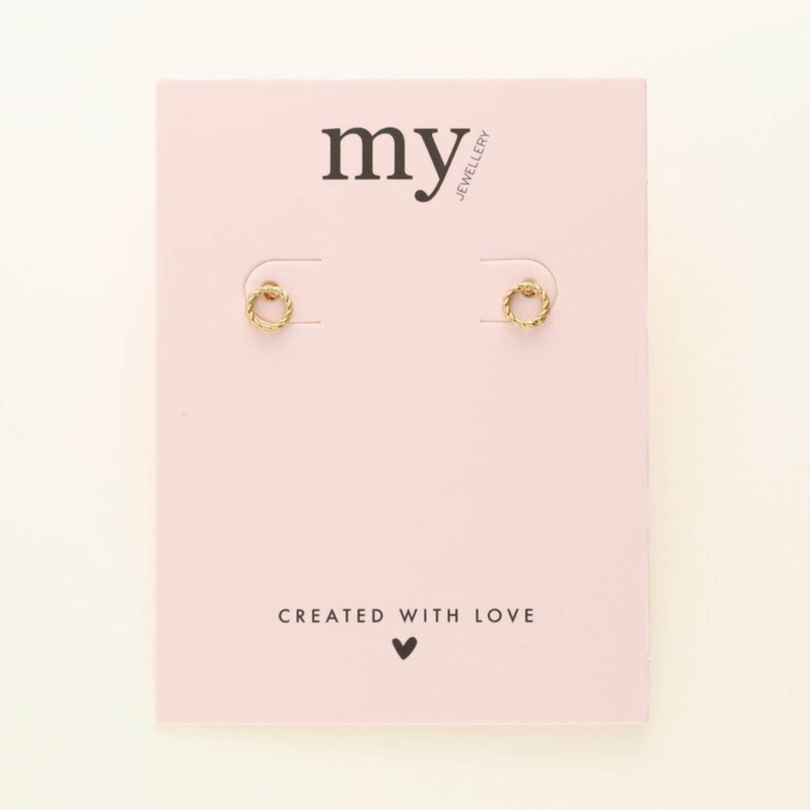 MY JEWELLERY MY JEWELLERY - Ronde studs met reliëf goud