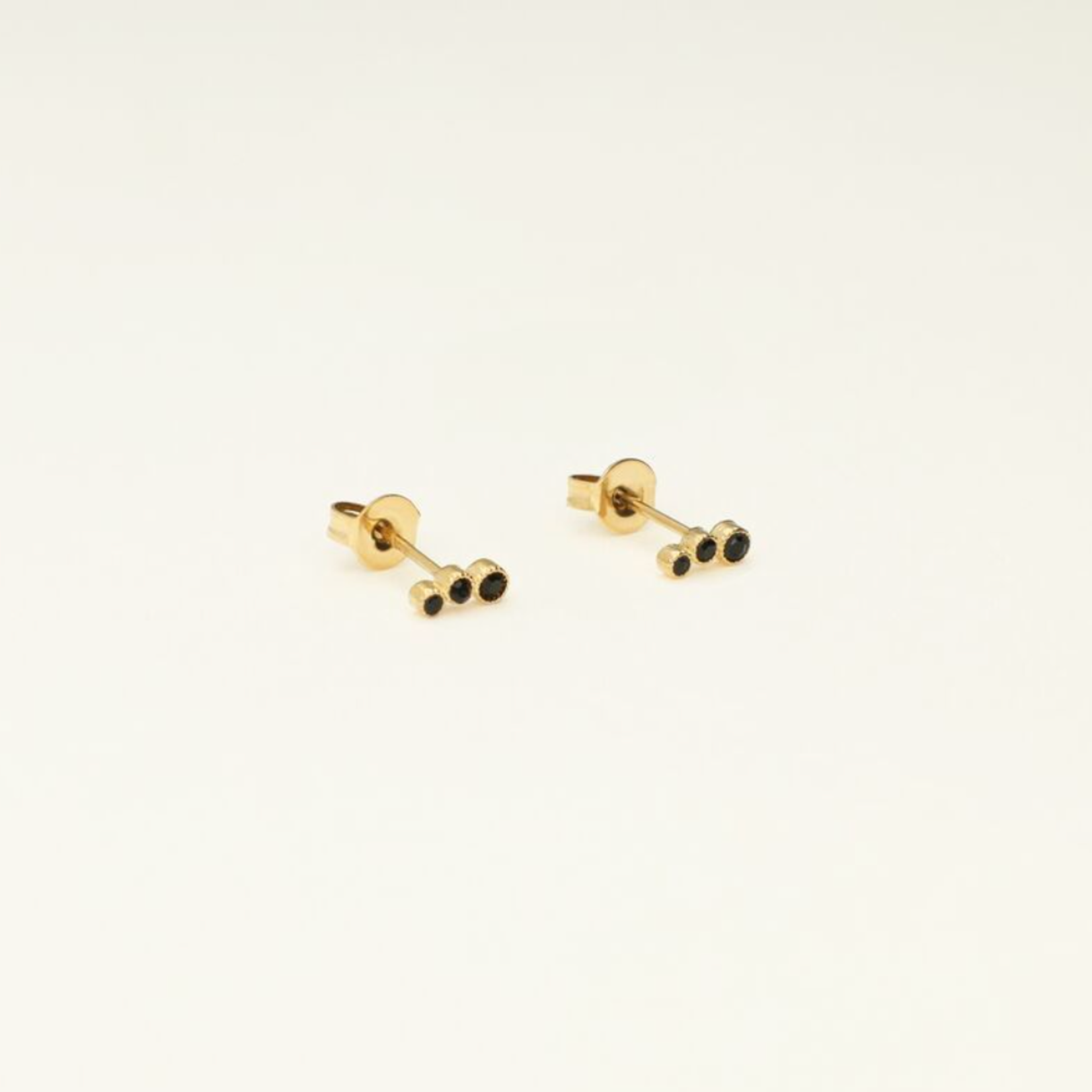 MY JEWELLERY MY JEWELLERY - Universe studs met zwarte rondjes goud