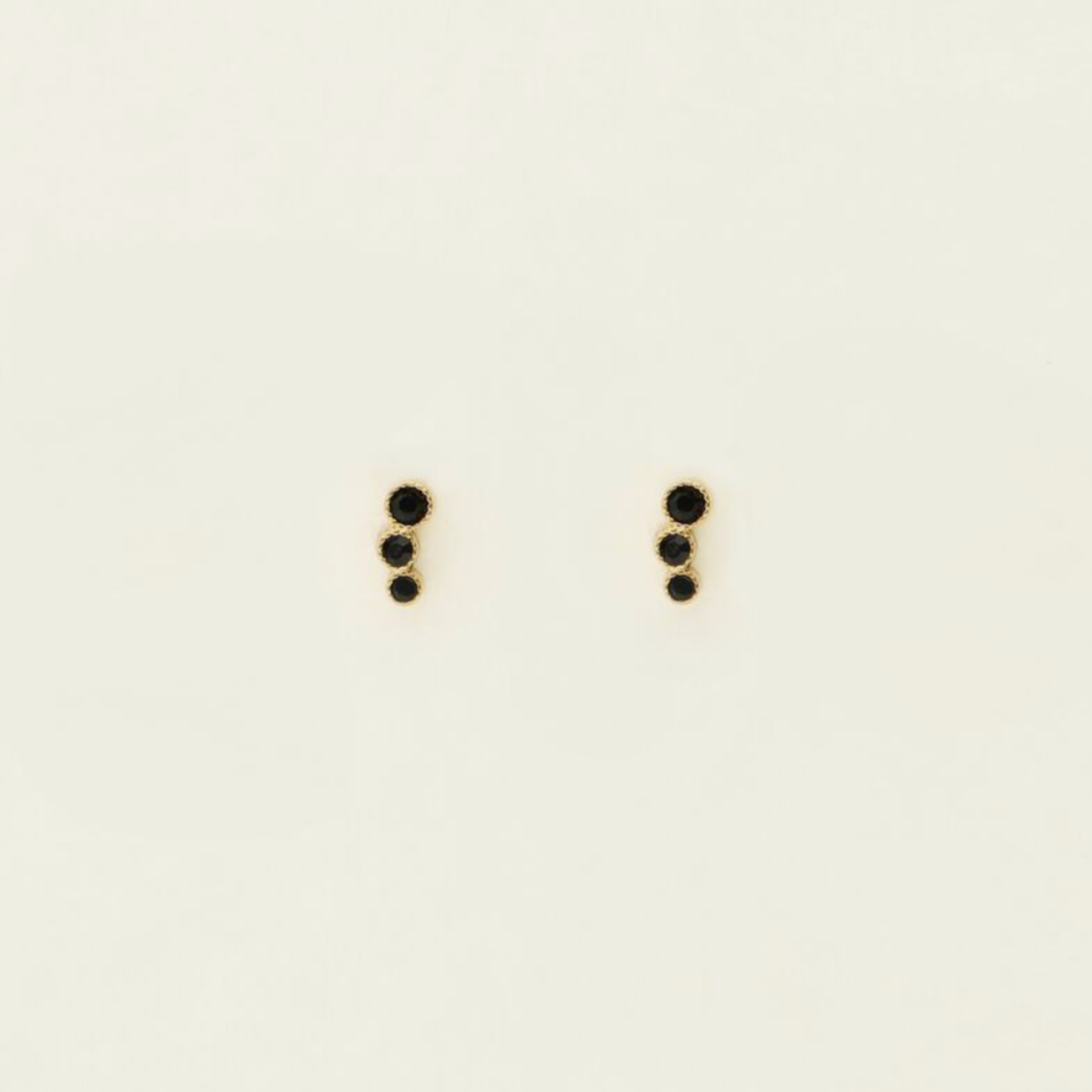 MY JEWELLERY MY JEWELLERY - Universe studs met zwarte rondjes goud