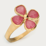 MY JEWELLERY MY JEWELLERY - Botanical ring met roze klaver goud maat 19