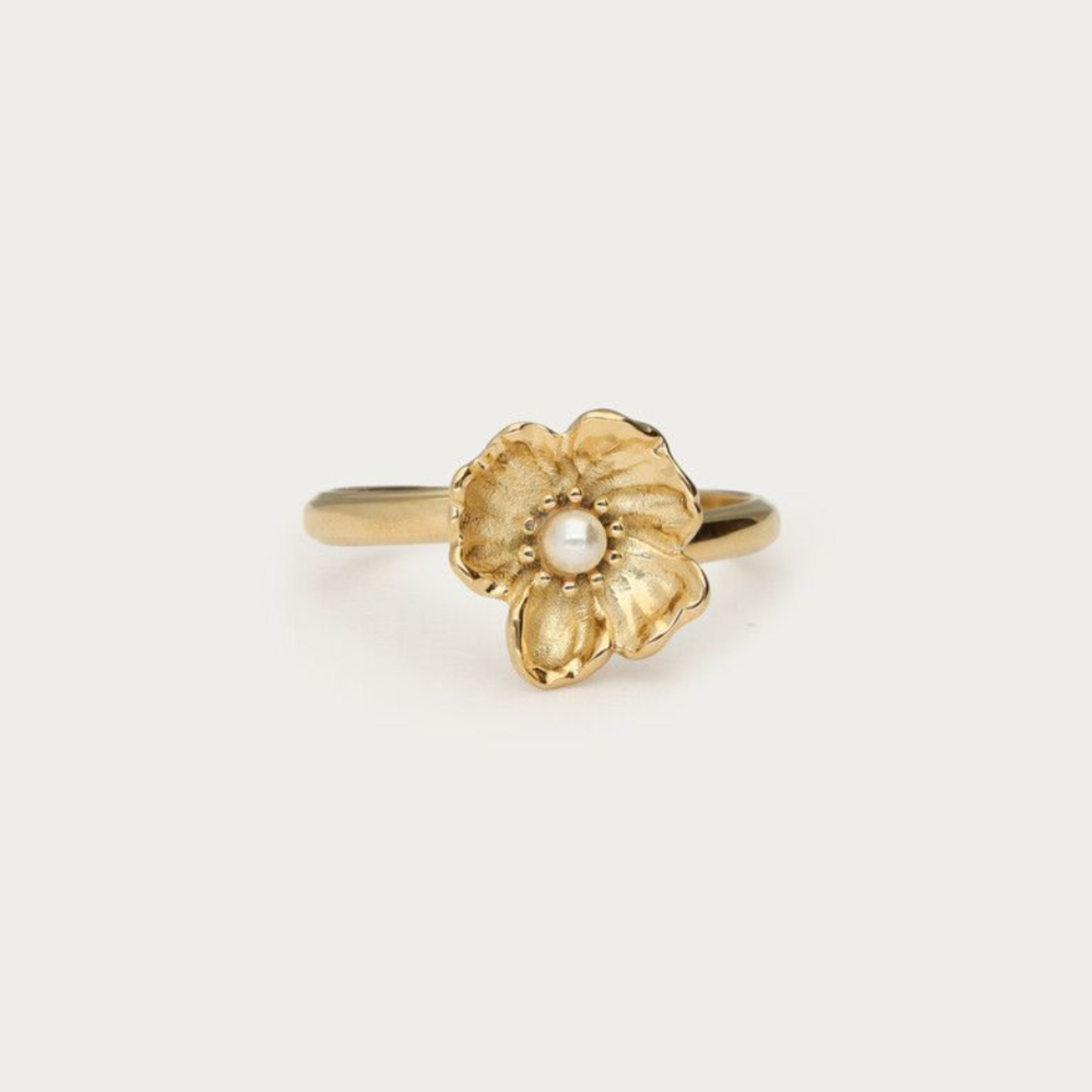 MY JEWELLERY MY JEWELLERY - Botanical ring met klaproos bloem goud