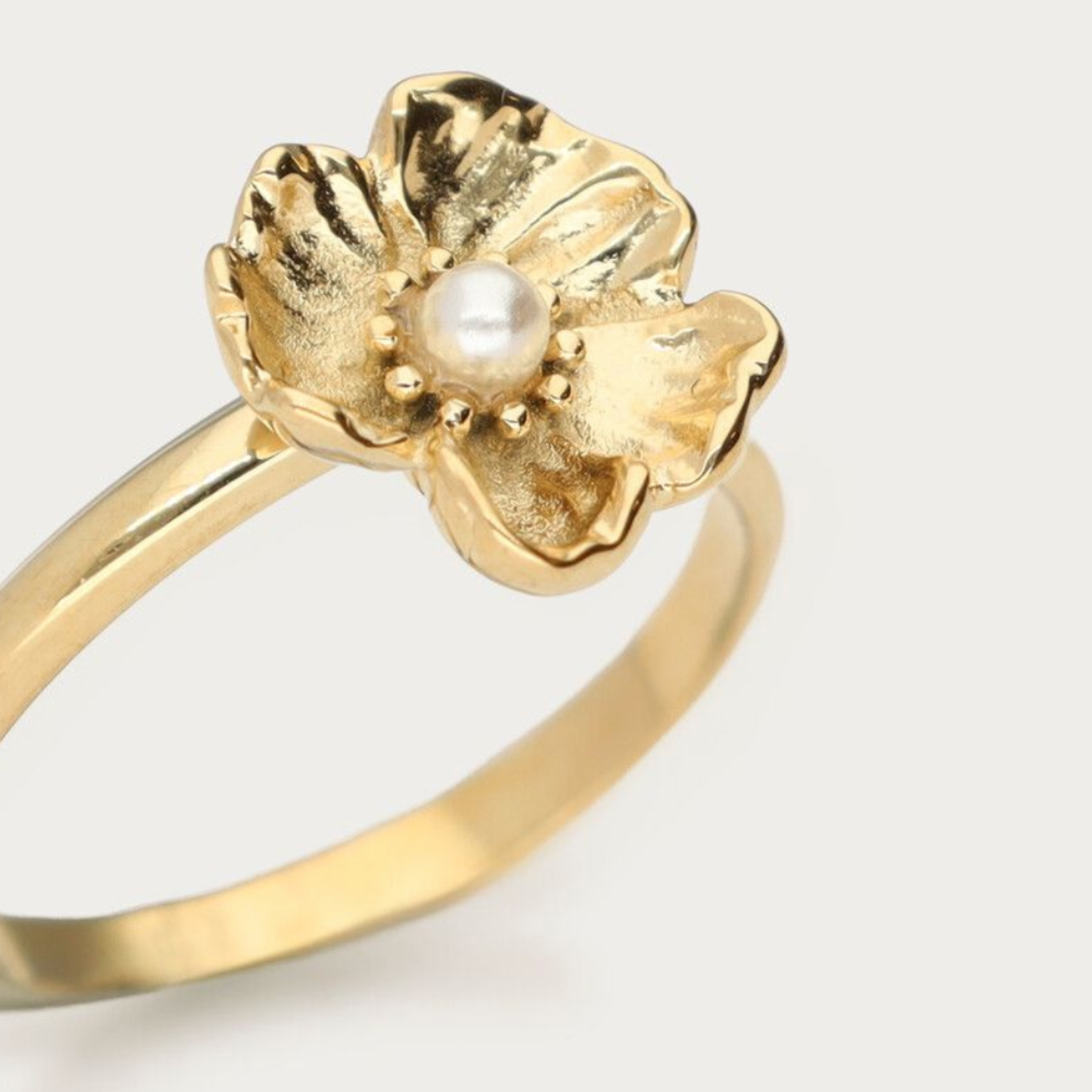 MY JEWELLERY MY JEWELLERY - Botanical ring met klaproos bloem goud