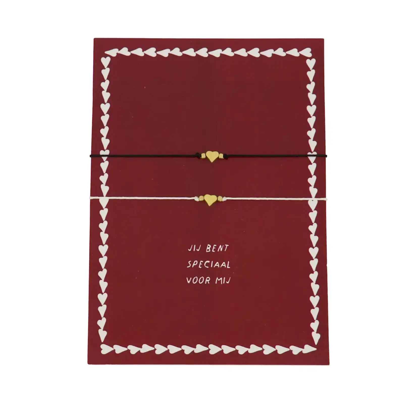 ZUSSS ZUSSS - Ansichtkaart vriendschaps armbandjes rood/zwart/goud