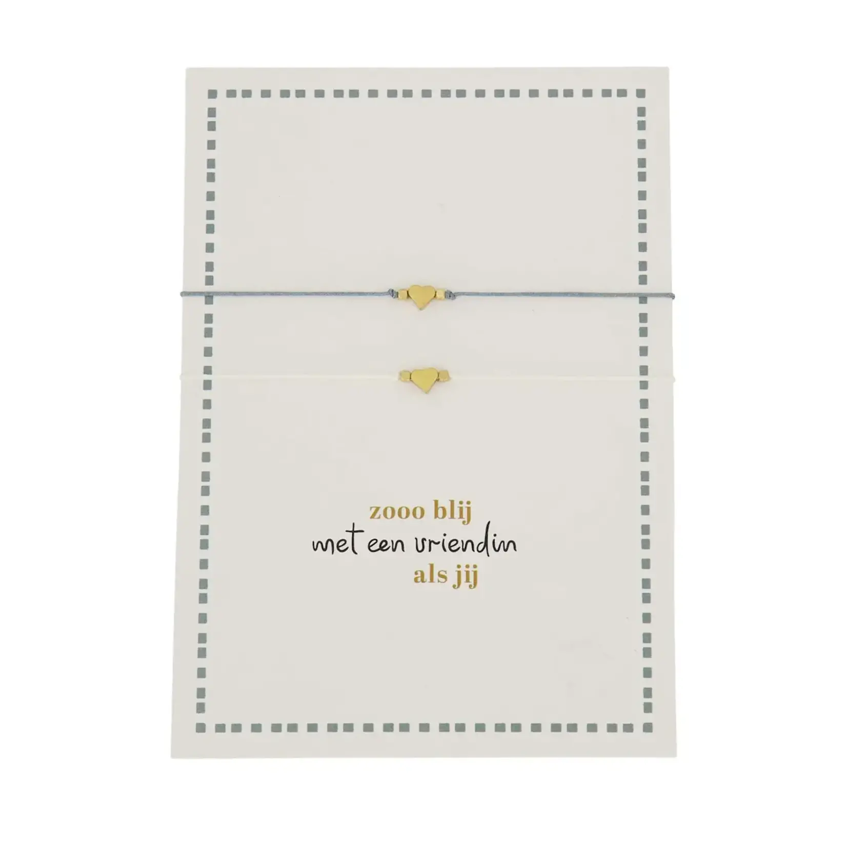 ZUSSS ZUSSS - Ansichtkaart vriendschaps armbandjes wit/goud/grijsblauw