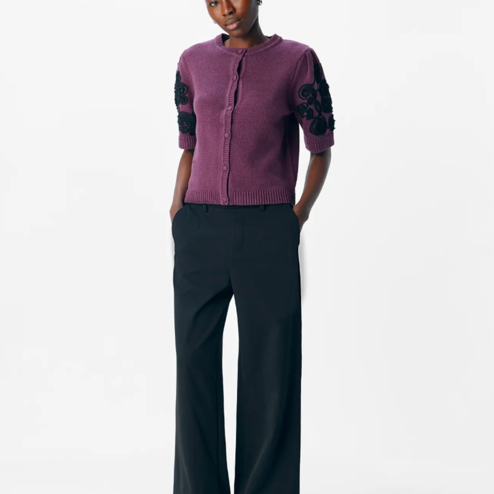 OBJECT OBJECT - Vest Jane Mauve Wine/Black