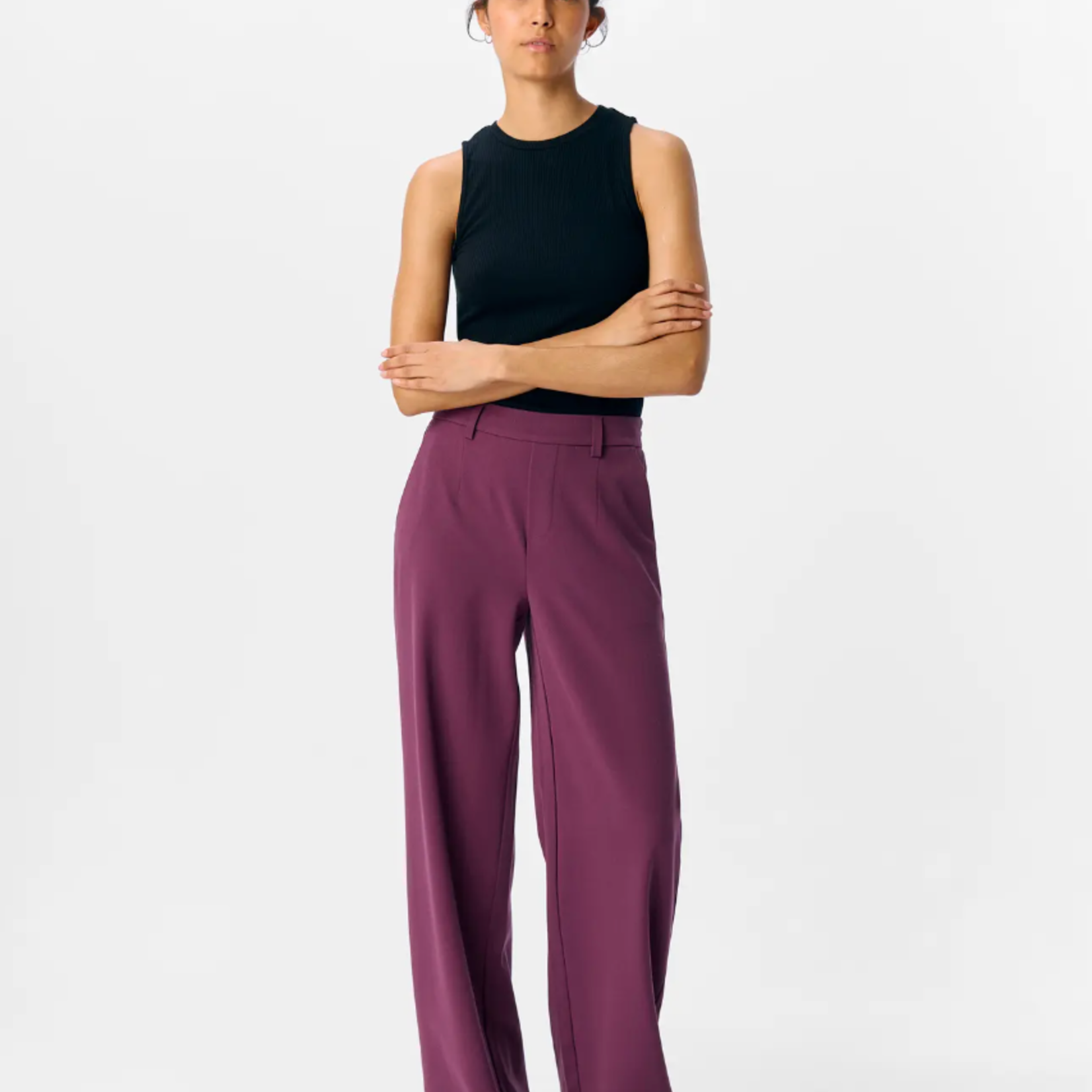 OBJECT OBJECT - Wide pant Lisa Mauve Wine MAAT 34