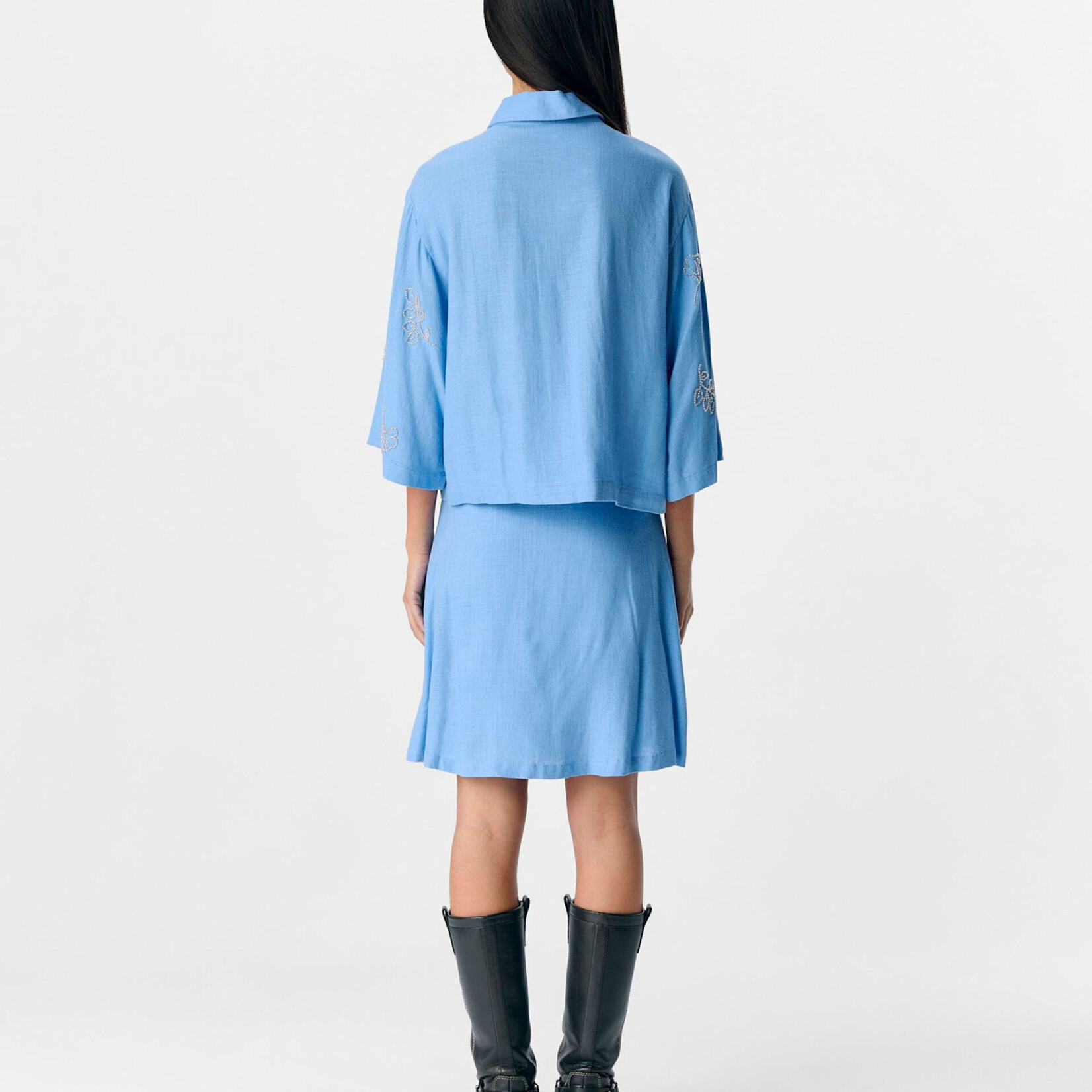 OBJECT OBJECT - Shirt Mika cropped cornflower blue MAAT 42