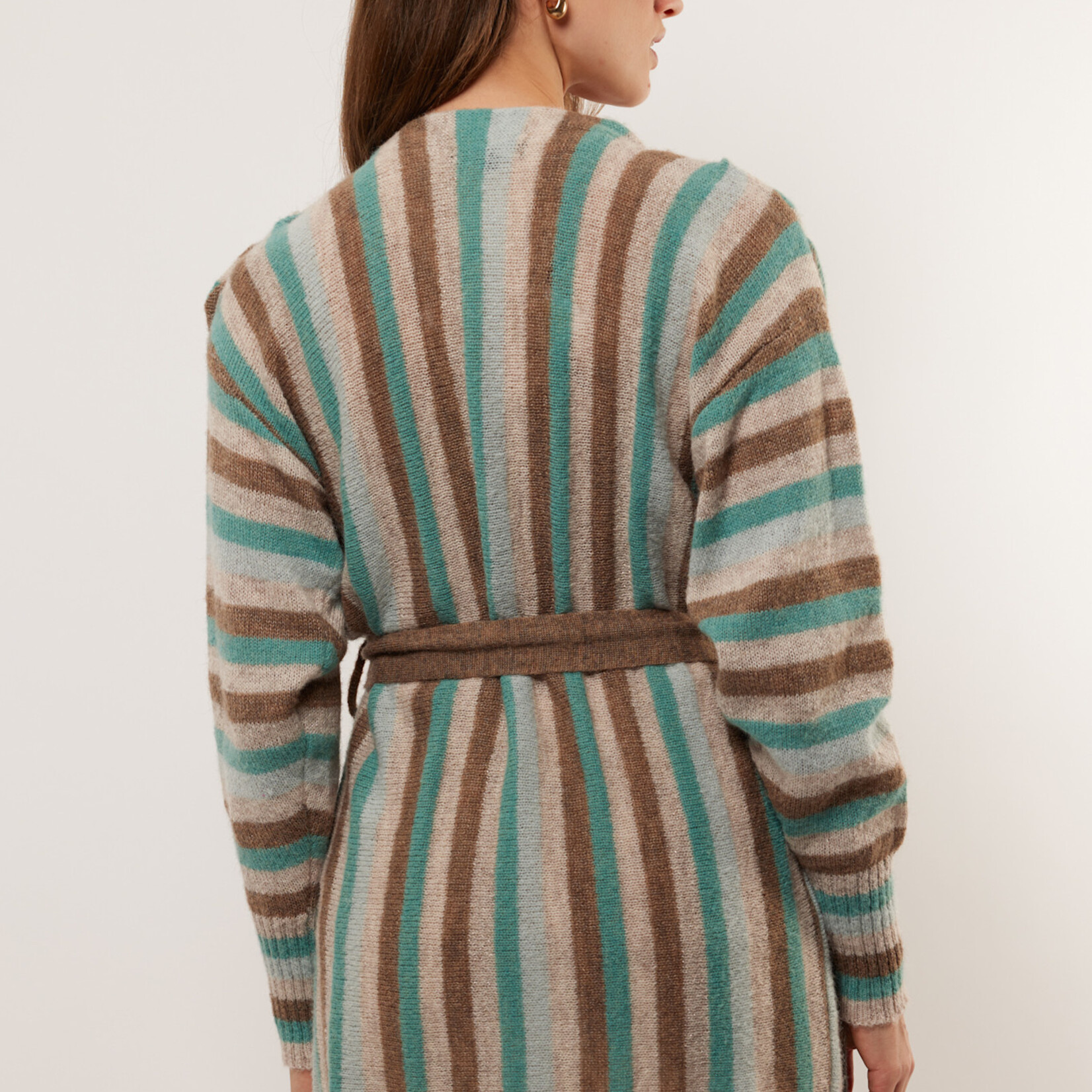 G-MAXX G-MAXX - Vest Amina gebreid Gravel/Arctic Blue Maat XXL