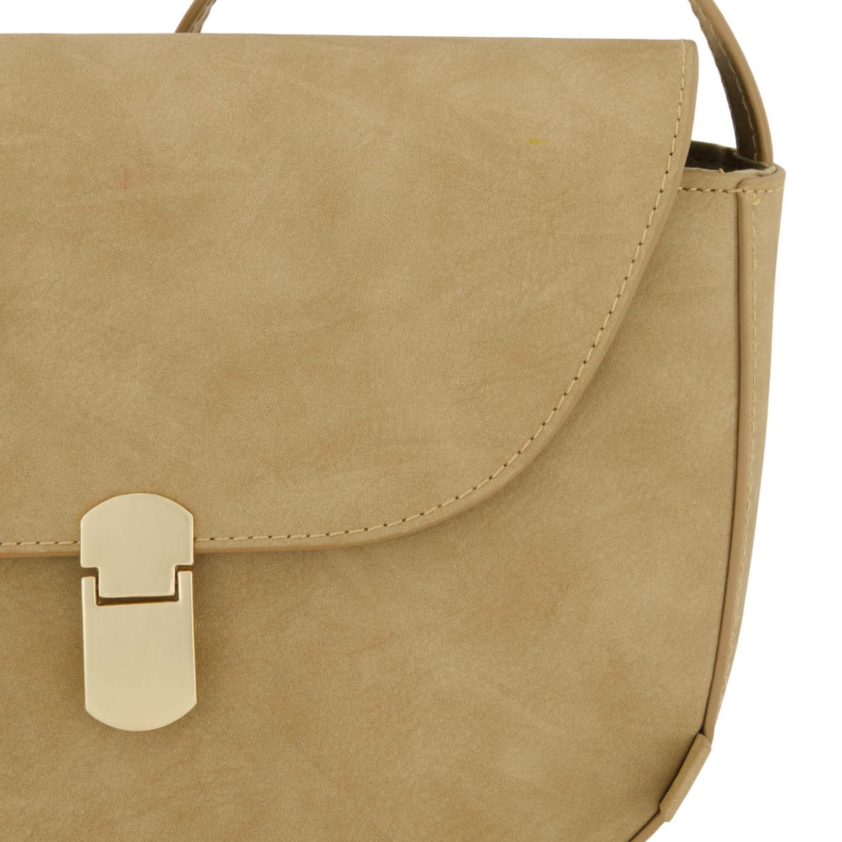 ZUSSS ZUSSS - Schoudertasje met gouden sluiting Taupe