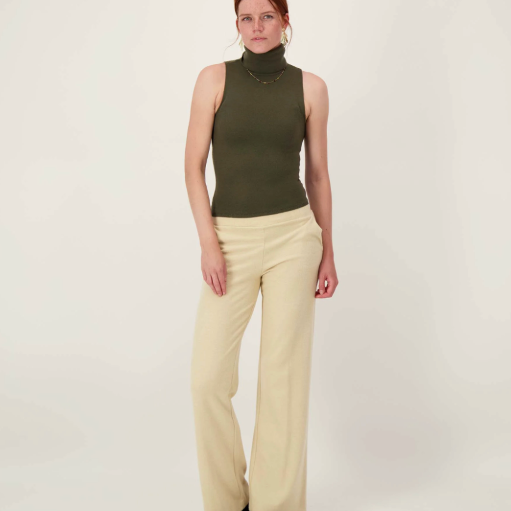 ZUSSS ZUSSS - Visgraat broek beige