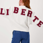 ZUSSS ZUSSS - Sweater met tekst mid grey/classy red