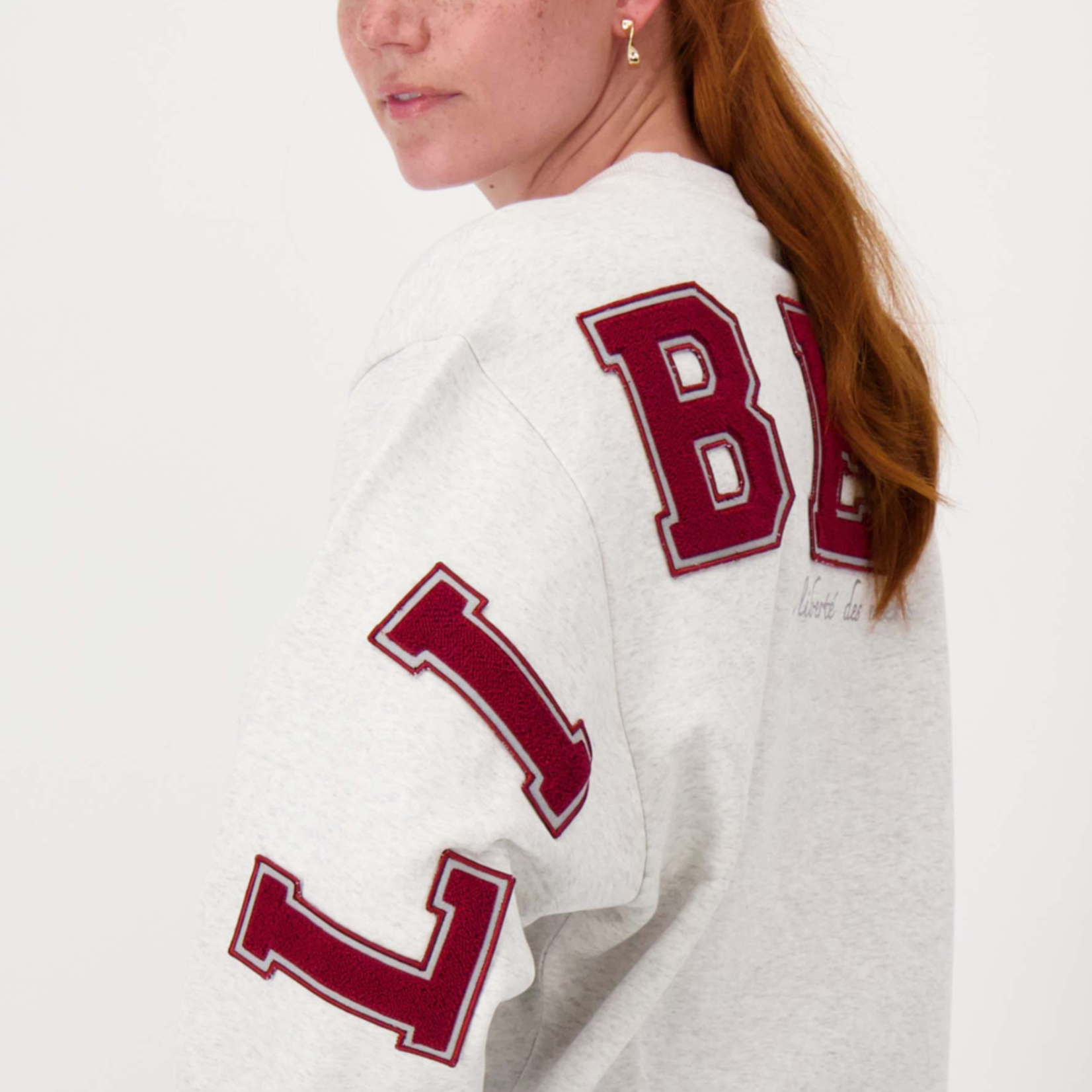 ZUSSS ZUSSS - Sweater met tekst mid grey/classy red