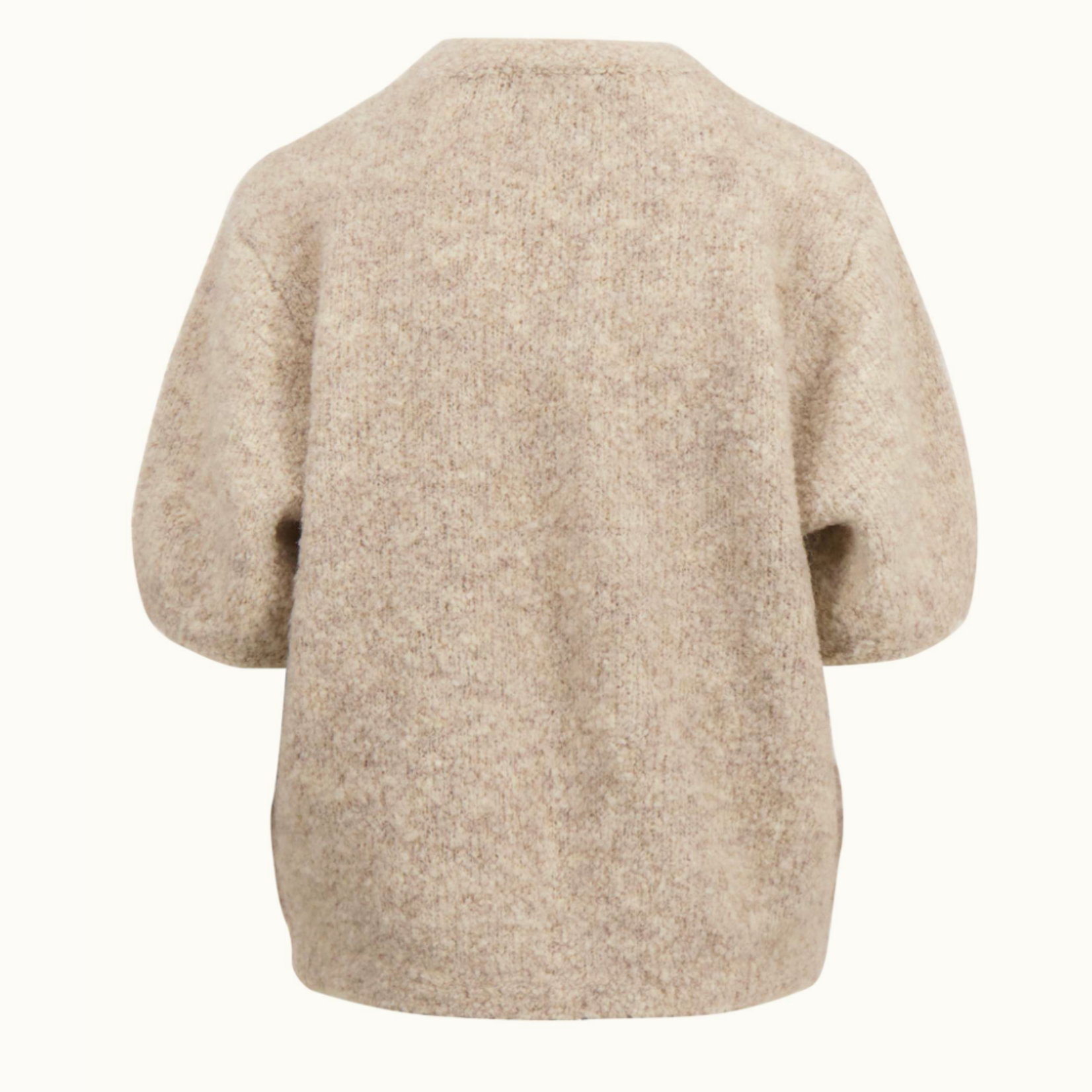 ZUSSS ZUSSS - Boucle trui met ronde hals beige MAAT XS