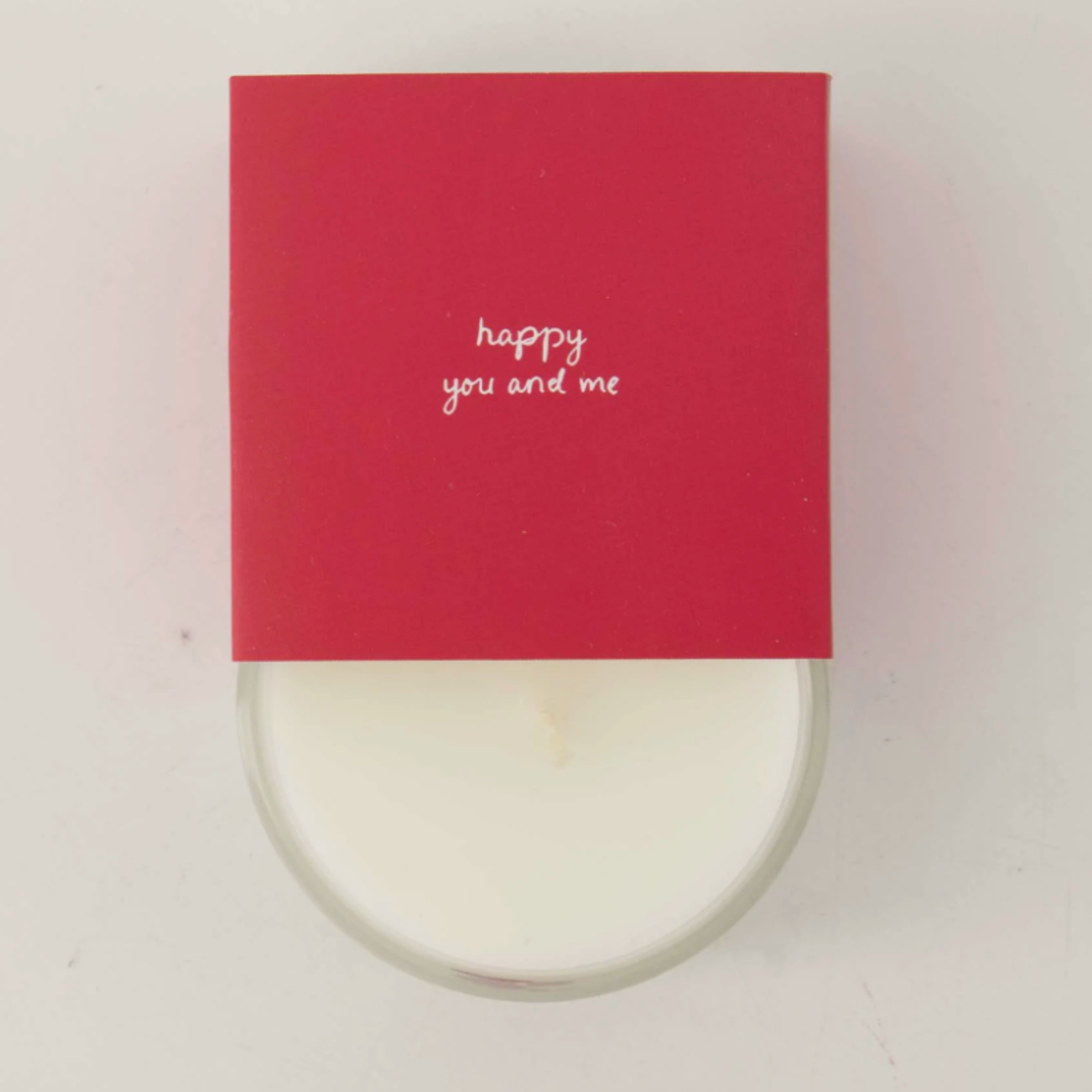 ZUSSS ZUSSS - Geurkaars in wikkel happy you and me wit/rood