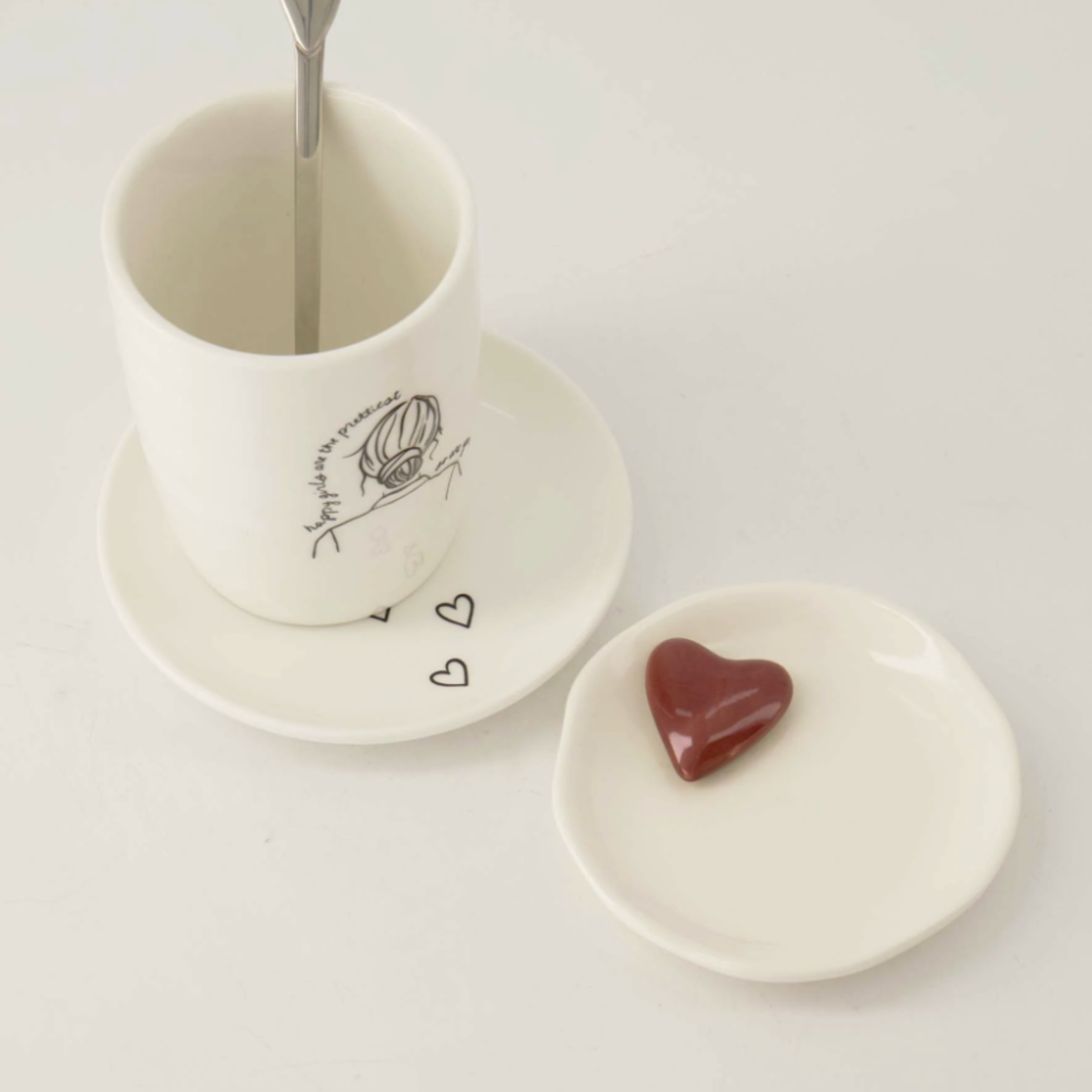 ZUSSS ZUSSS - Schaaltje hartje 3D wit/port