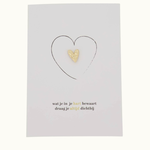 ZUSSS ZUSSS - Wenskaart Broche hartje in je hart wit/zwart/goud