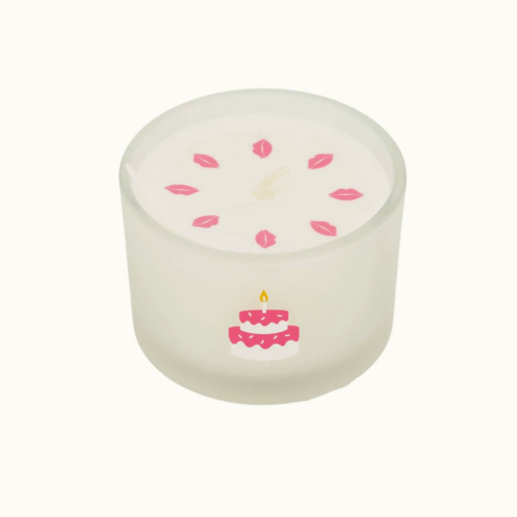 ZUSSS ZUSSS - Geurkaarsje glas taart wit/roze