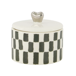 ZUSSS ZUSSS - Geurkaars keramiek met deksel zilver hartje wit/grijsblauw