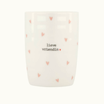 ZUSSS ZUSSS - Koffiemok hartjes lieve vriendin wit/roze