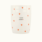 ZUSSS ZUSSS - Koffiemok hartjes lieve mama wit/rood